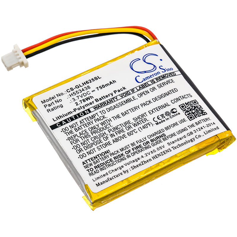 750mAh Battery for Globalstar GH625XT Smartwatch - 3.7V Li-Polymer Replacement H553438 
