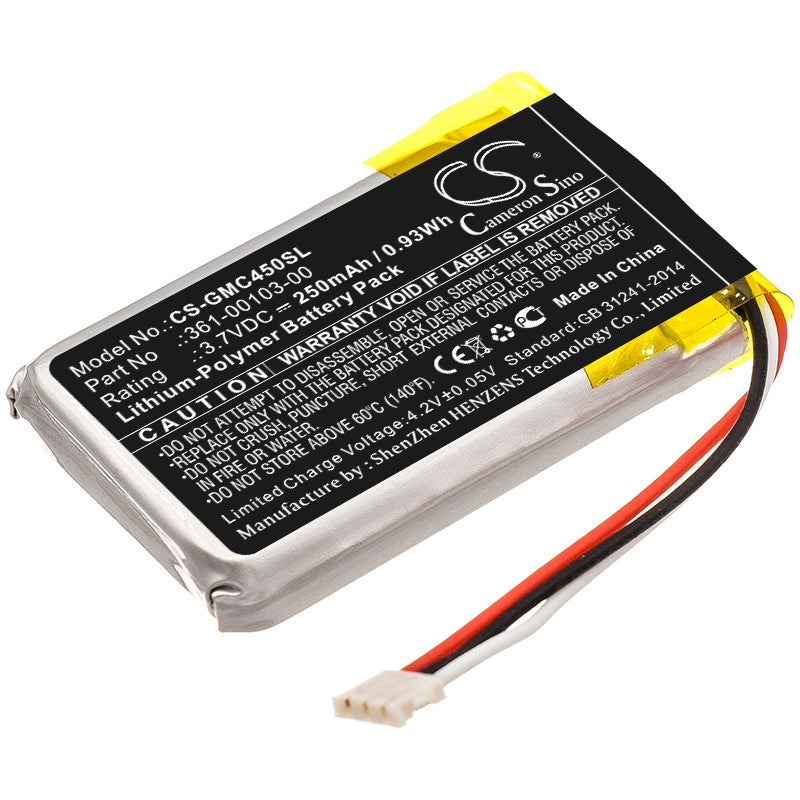 250mAh 3.7V Li-Polymer Replacement Battery for Garmin Dash Cam 45, 55, 56, 66, 47 - Dashcam Repair Part
