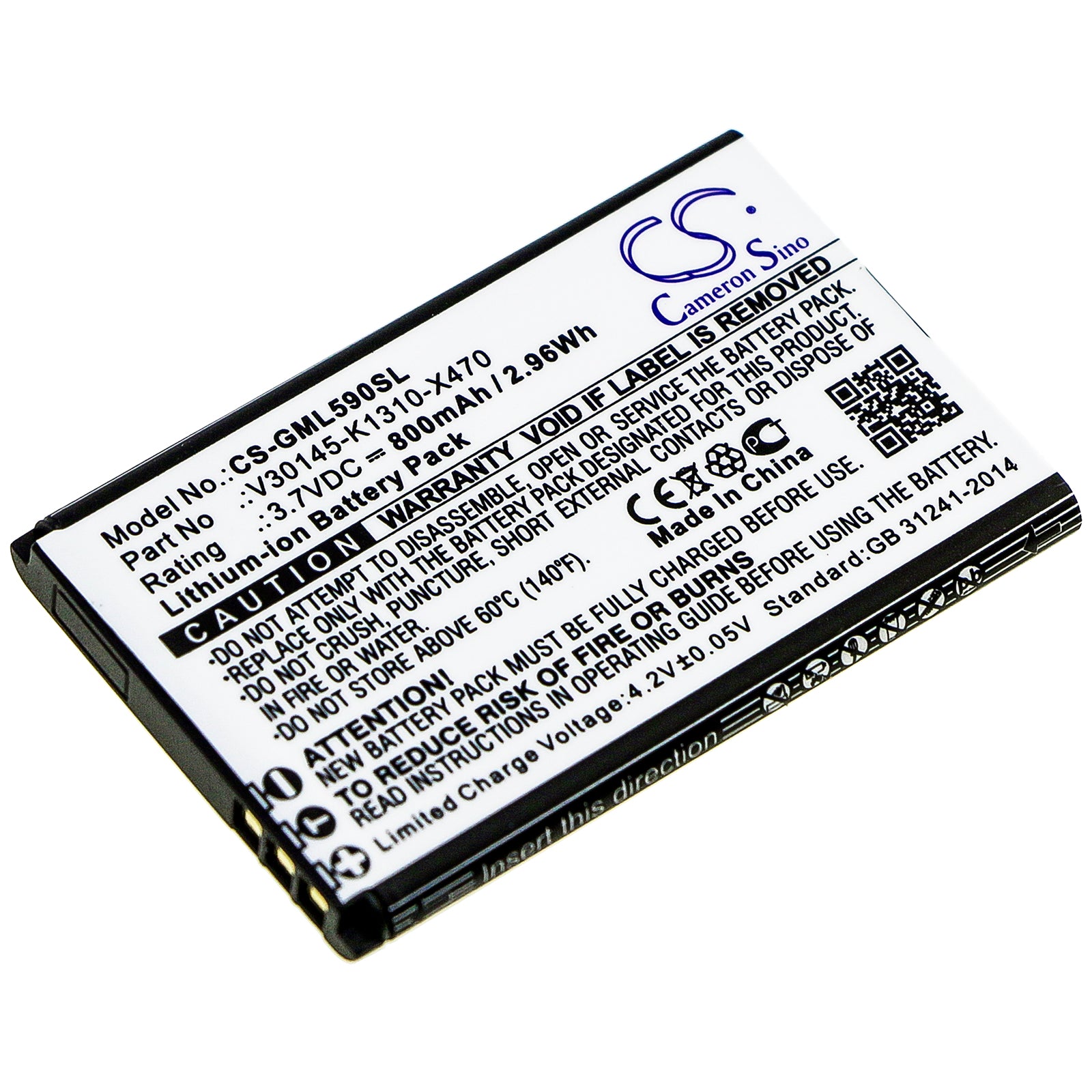 800mAh Li-ion Battery for Brondi Amico Favolos, Gigaset GL590/GL390, Saiet Ready Max - 3.7V 2.96Wh Replacement
