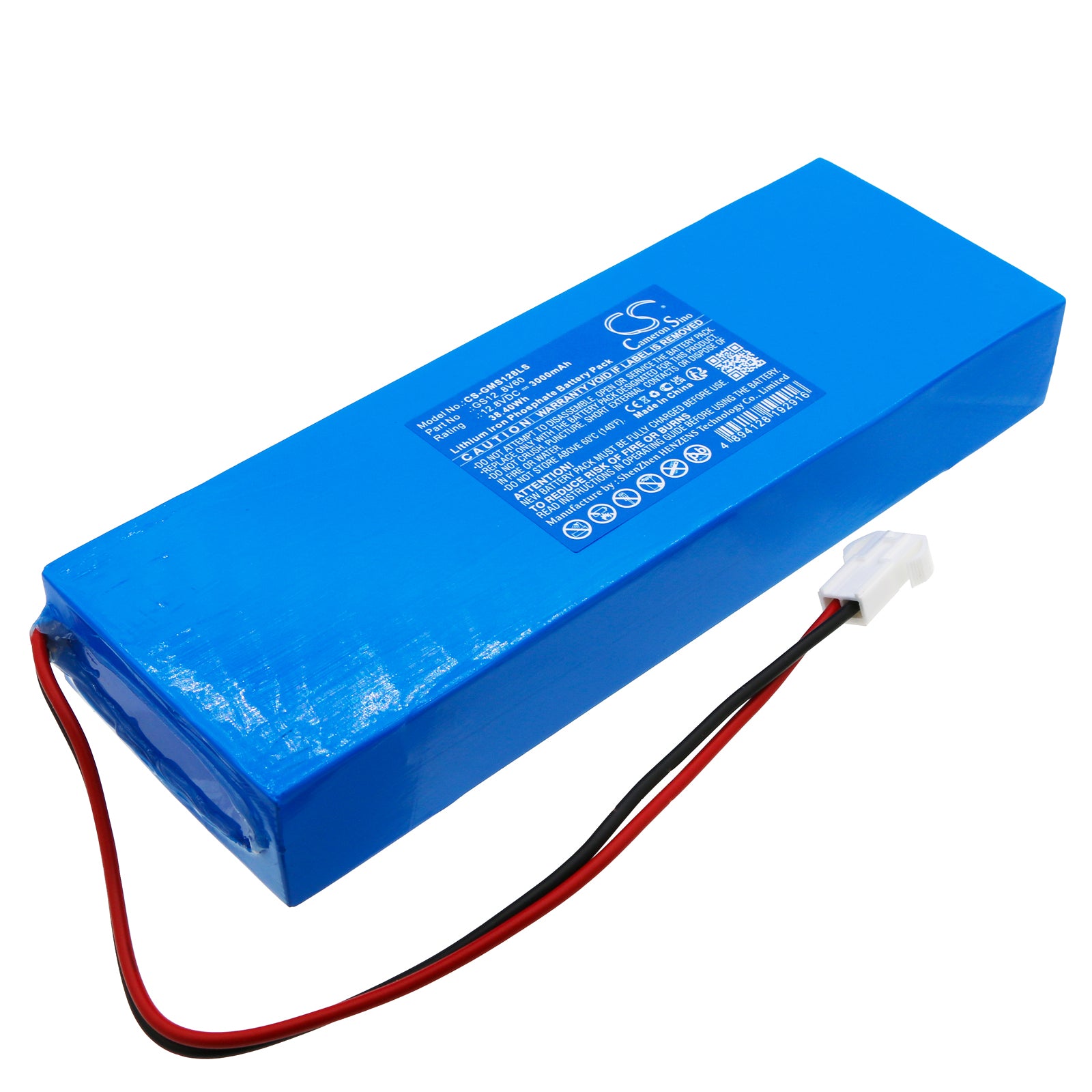 3000mAh 12.8V LiFePO4 Battery - Gama Sonic Solar Light Replacement (GS12_8V60 Compatible)

