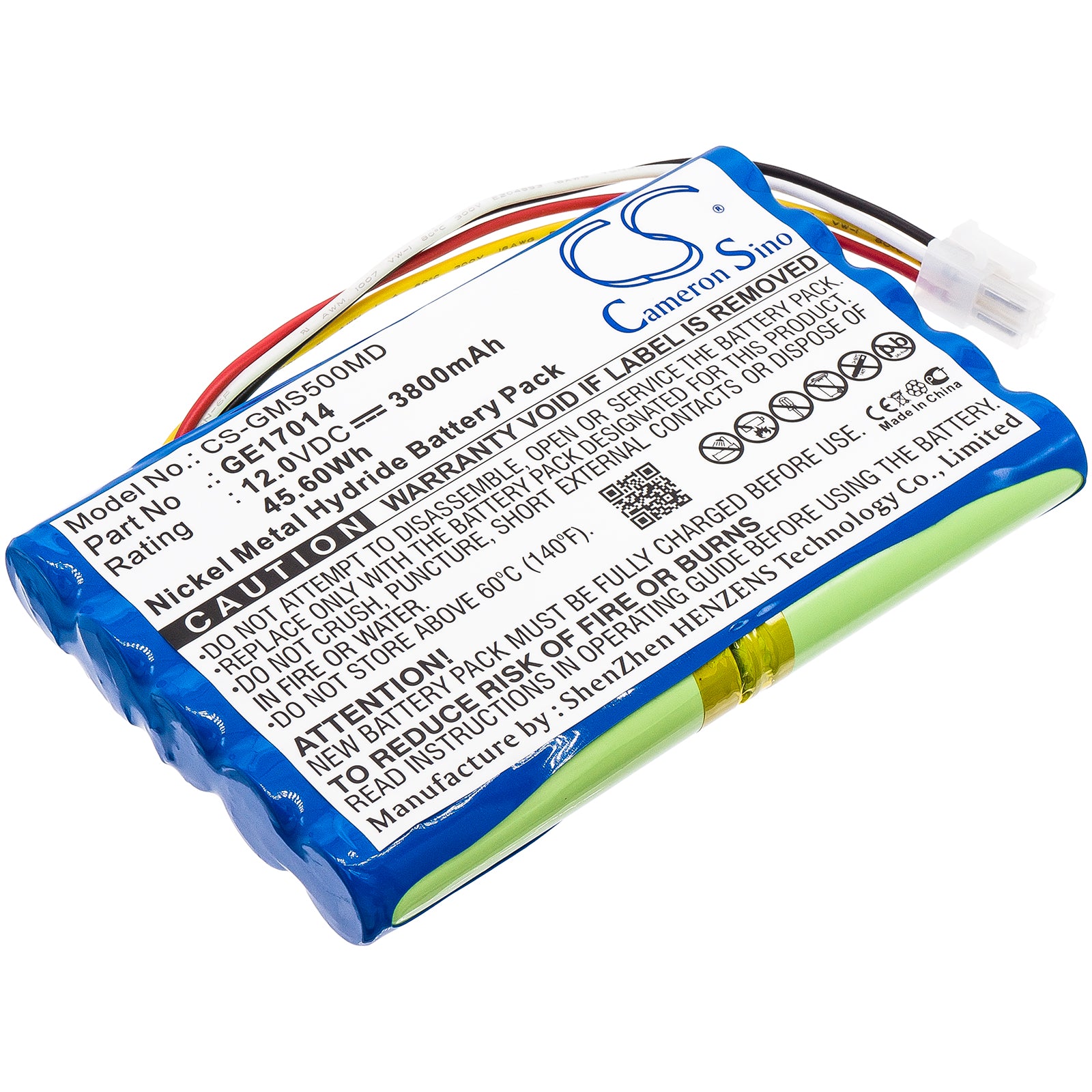 12V 3800mAh Ni-MH Replacement Battery for Datex Ohmeda S/5 Patient Monitor, GE Medical Systems & More 
