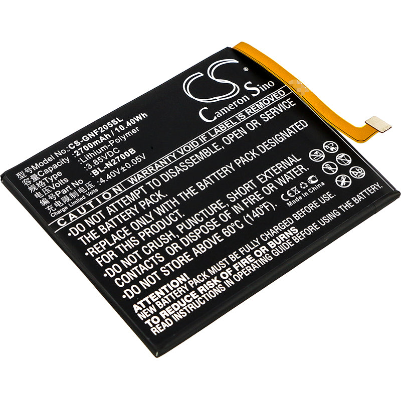 GIONEE F205/F205L Battery: 2700mAh Replacement - 3.85V Li-Polymer Cell - Phone Repair Part 
