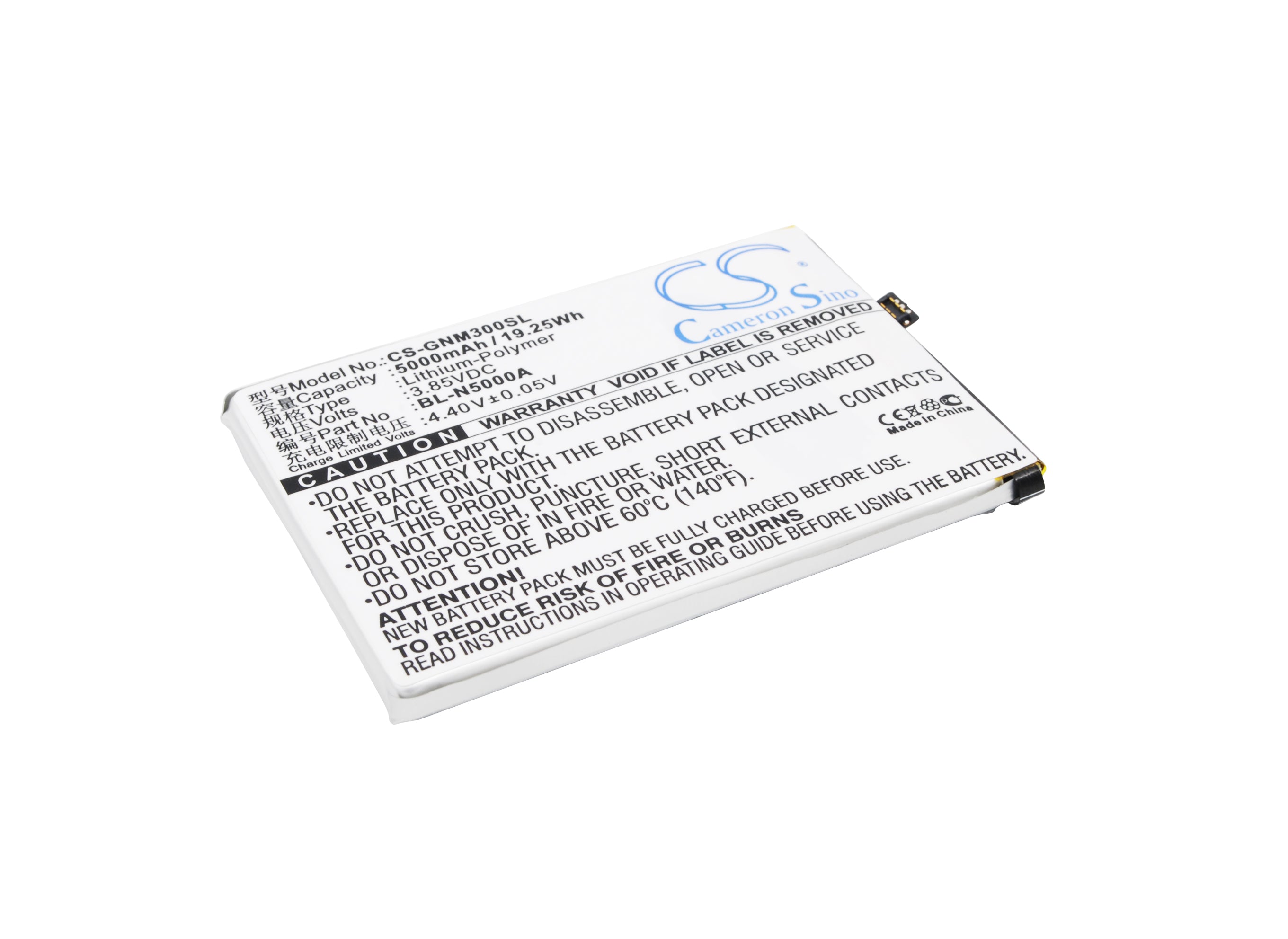 GIONEE M3 M4 M3S Marathon TD-LTE Replacement Battery - 5000mAh, 3.85V 19.25Wh Li-Polymer