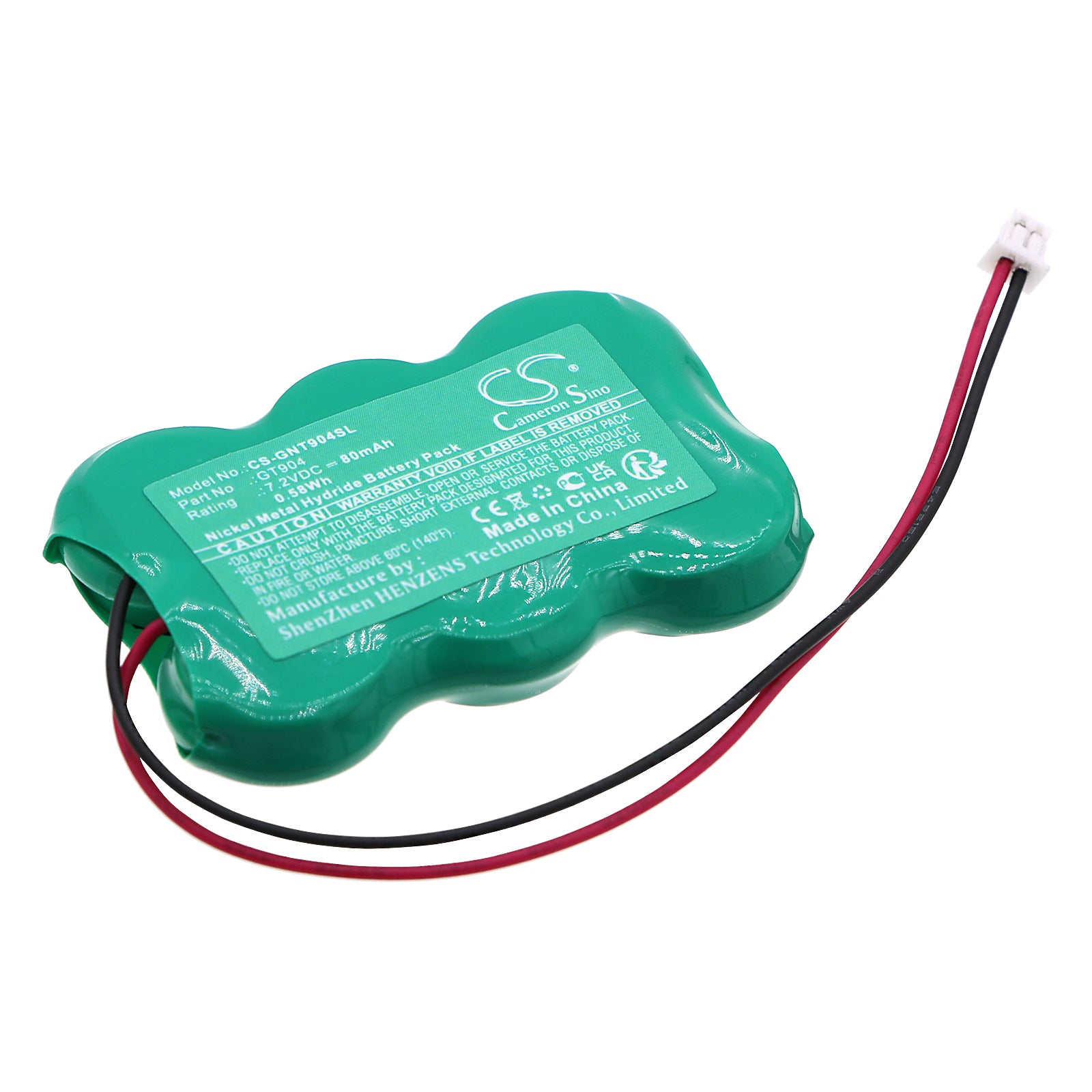 7.2V 80mAh Ni-MH Battery for Getronic GT Auto Alarm Siren (944, 945, GT904) - 45.7x30.8x7.5mm Replacement
