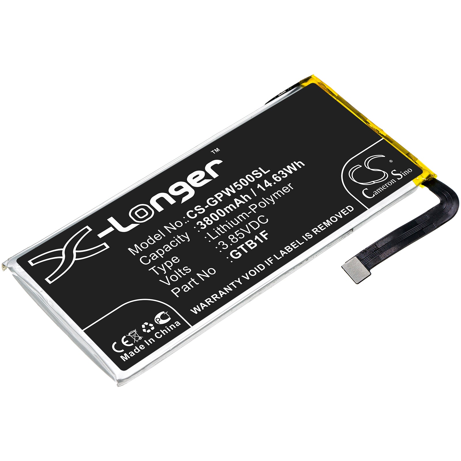 3800mAh Replacement Battery for Google Pixel 5 - GTB1F - 3.85V 14.63Wh - Li-Polymer Smartphone Battery
