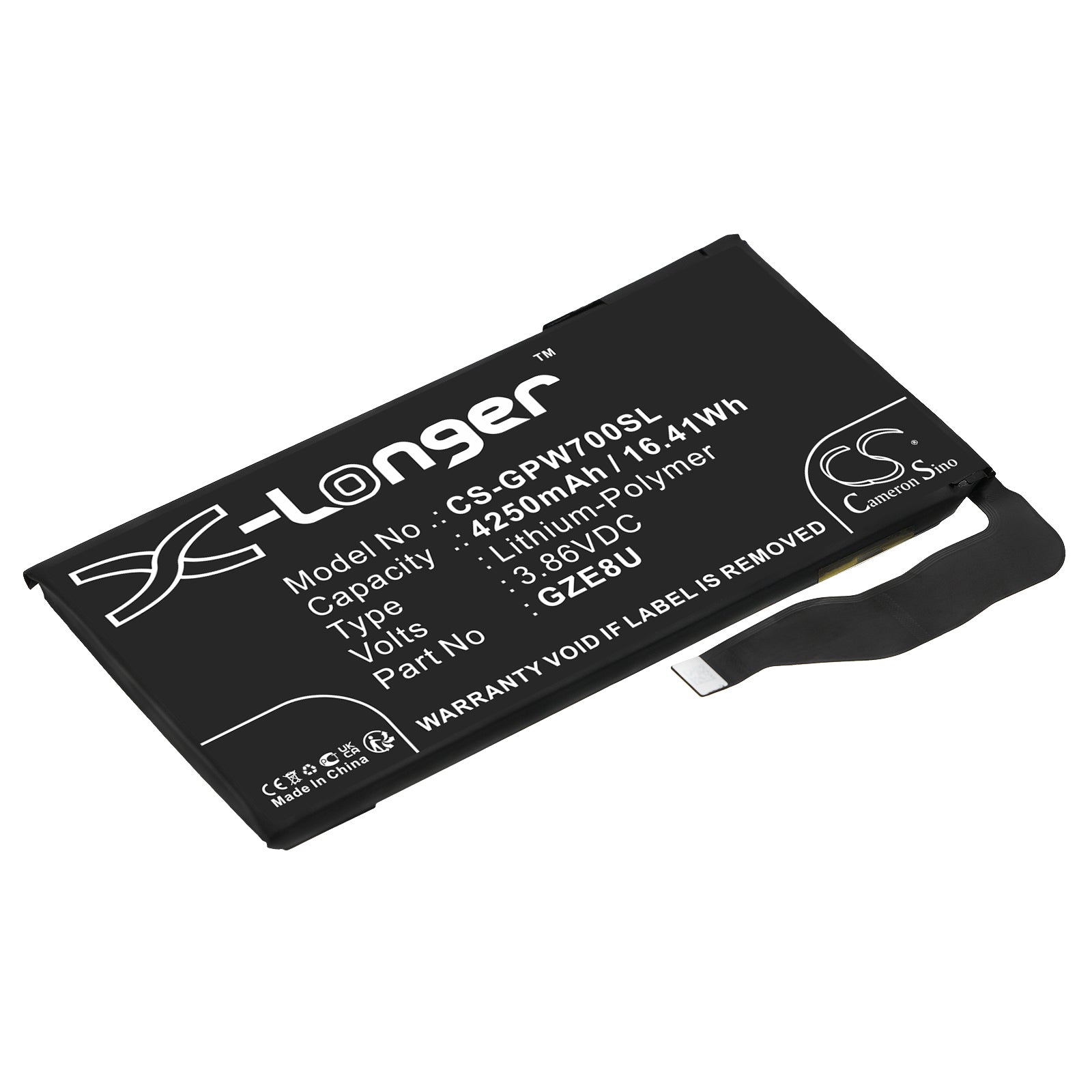4250mAh Replacement Battery for Google Pixel 7 (GVU6C, GQML3) - Premium Li-Polymer, GZE8U 
