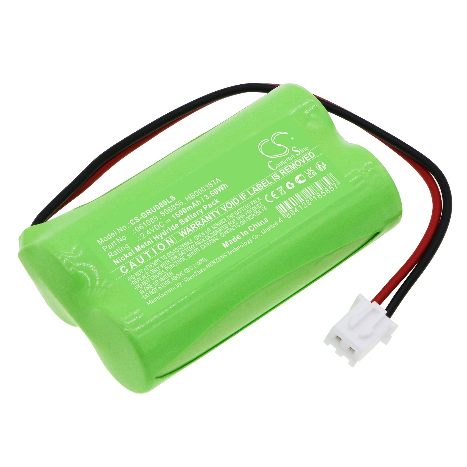 2.4V 1500mAh Ni-MH Replacement Battery for Legrand BAEH ECO2 Emergency Lights - Fits 062614, 062624, 062674 - 50.3x28.7x14.4mm
