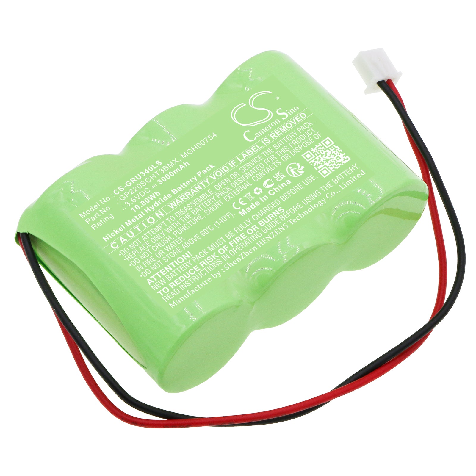 3.6V 3000mAh Ni-MH Replacement Battery for Legrand 061096 U34 LED ECO2 Emergency Light (67x44.4x22.5mm)
