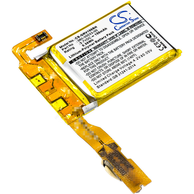 150mAh Replacement Battery for Garmin Vivoactive Smartwatch, 3.7V Li-Polymer, Fix 360-00033-00 Power Issues
