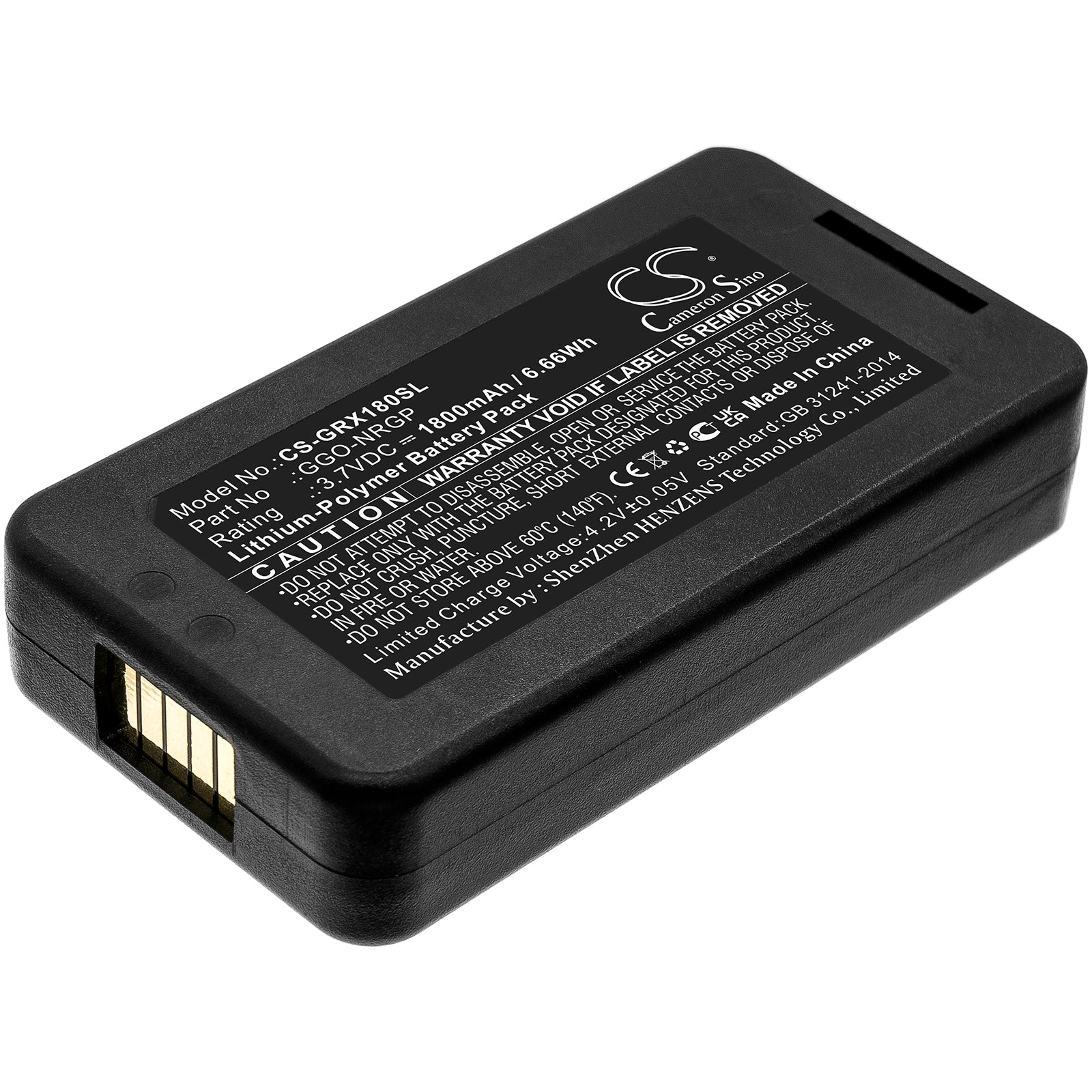 Green-GO WBPX Wireless Beltpack Monitor 1800mAh Replacement Battery (72.9x37.5x14.4mm, 3.7V, 6.66Wh) Li-Polymer
