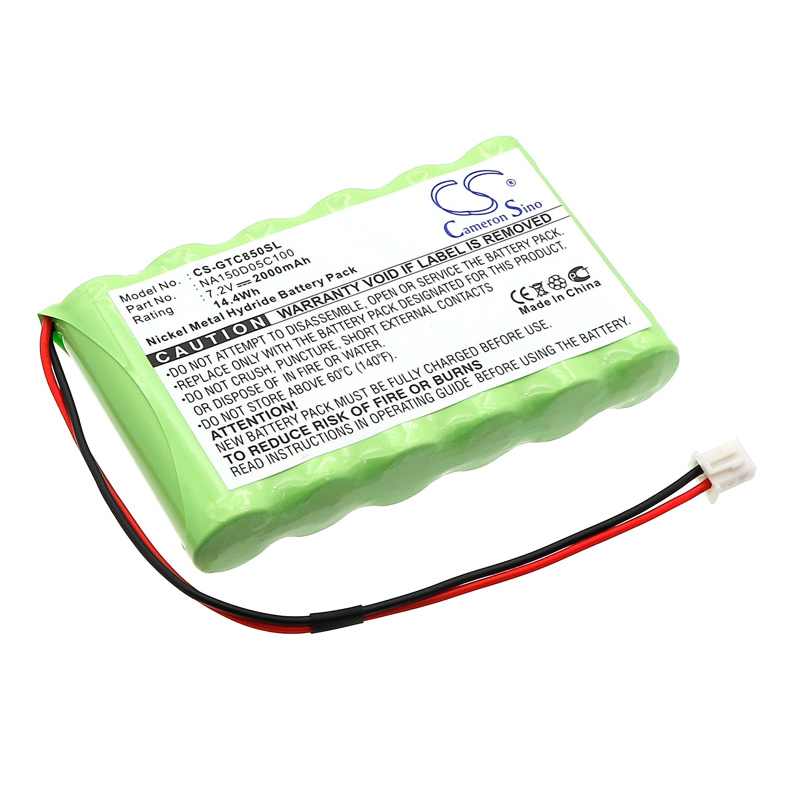 2000mAh 7.2V Ni-MH Battery Pack Replacement for Graetz TC850B/TC850C Survey Meters - NA150D05C100
