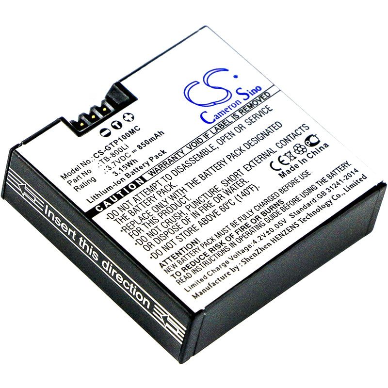 GOTOP G1 Camera Battery Replacement - 850mAh 3.7V Li-ion - TB-800Li - Compatible with GOTOP G1 Action Cameras
