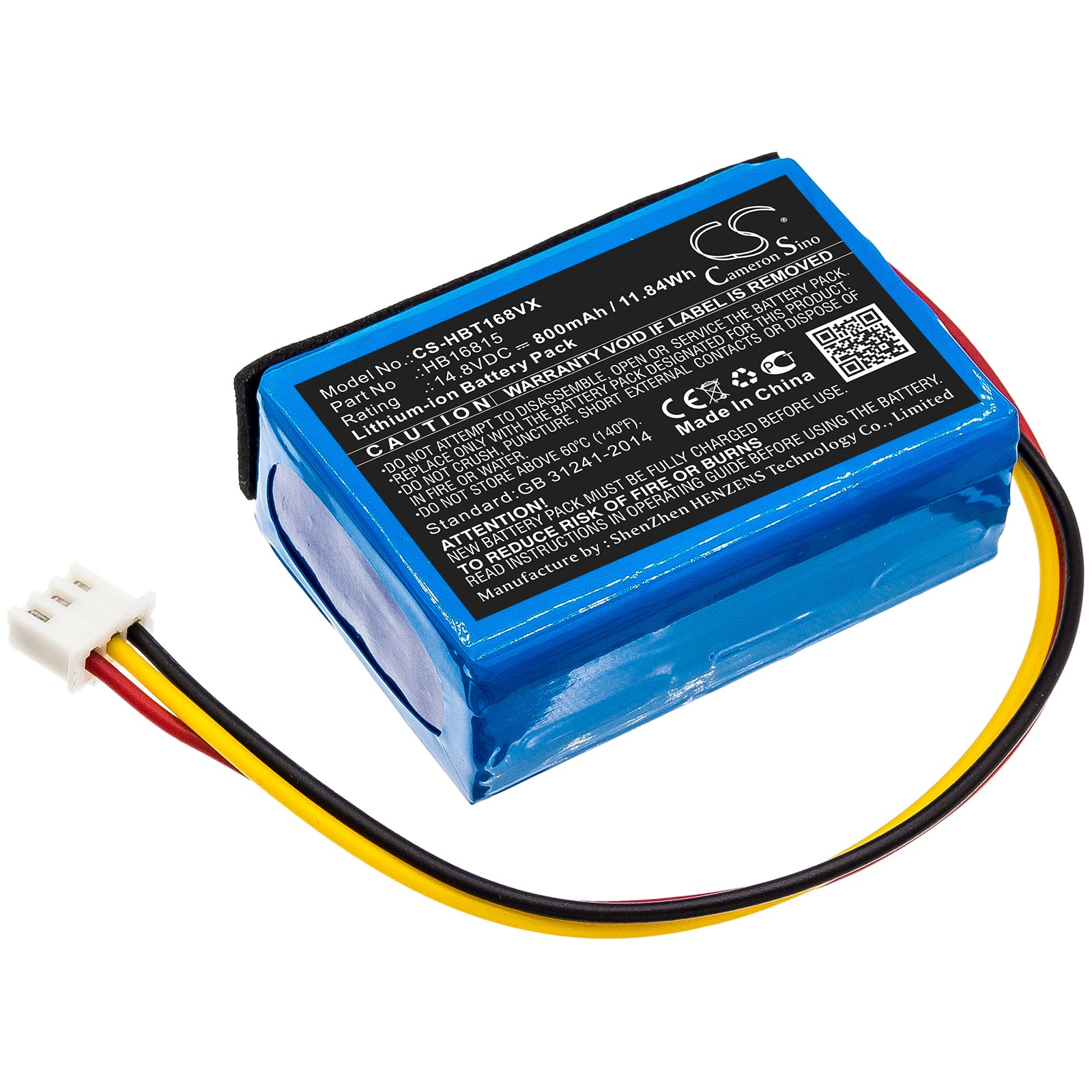 14.8V 800mAh Li-ion Replacement Battery for HOBOT 168, 188, 198, 268, 288, 298, 368, 388 Window Cleaning Robots 
