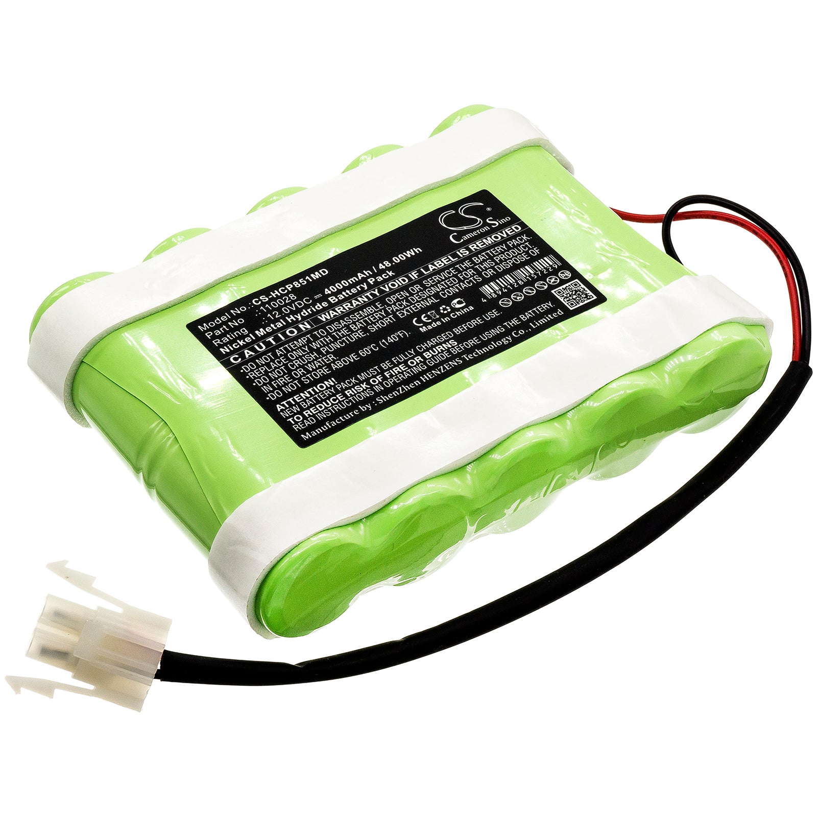 12V 4000mAh Ni-MH Replacement Battery for Hellige Defi SCP851/852 & Servomed SMS181/182 Defibrillators/Monitors
