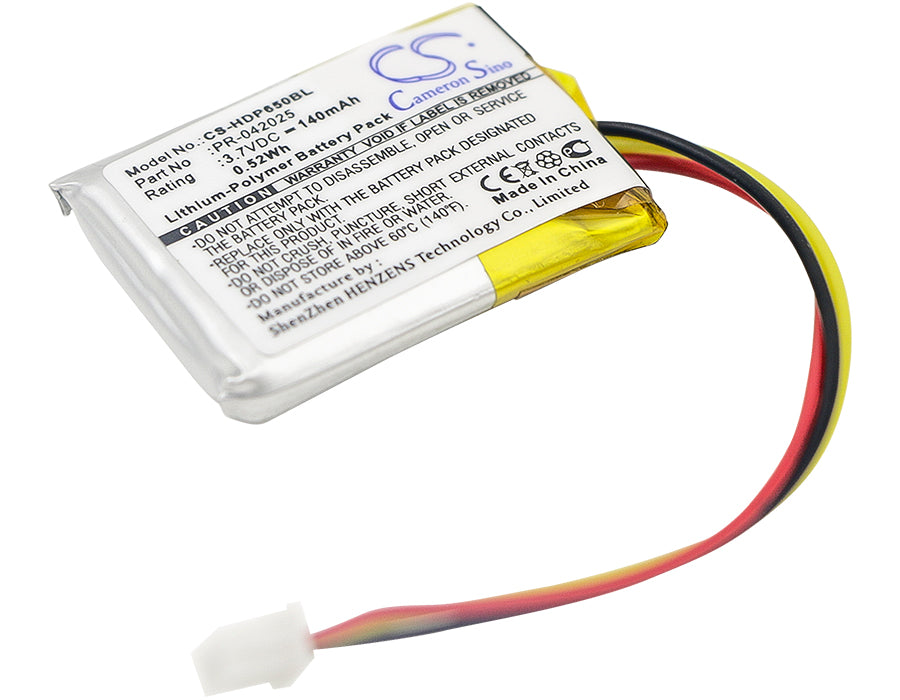 Dolphin 6500EP Barcode Scanner Replacement Battery - 140mAh 3.7V Li-Polymer, 26.9x20.2x4.5mm
