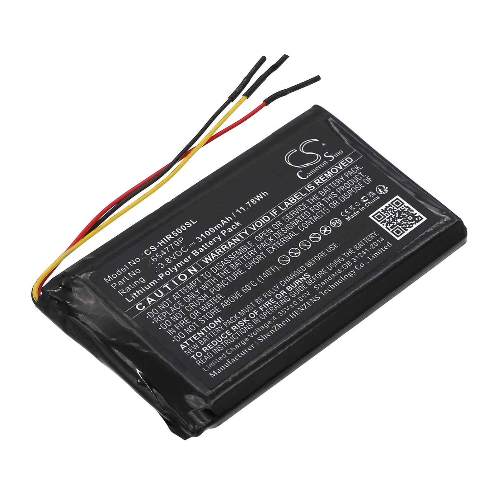 HiBy R5 Hi-Res Player Replacement Battery - 3100mAh, 3.8V Li-Polymer - Part# 654779P
