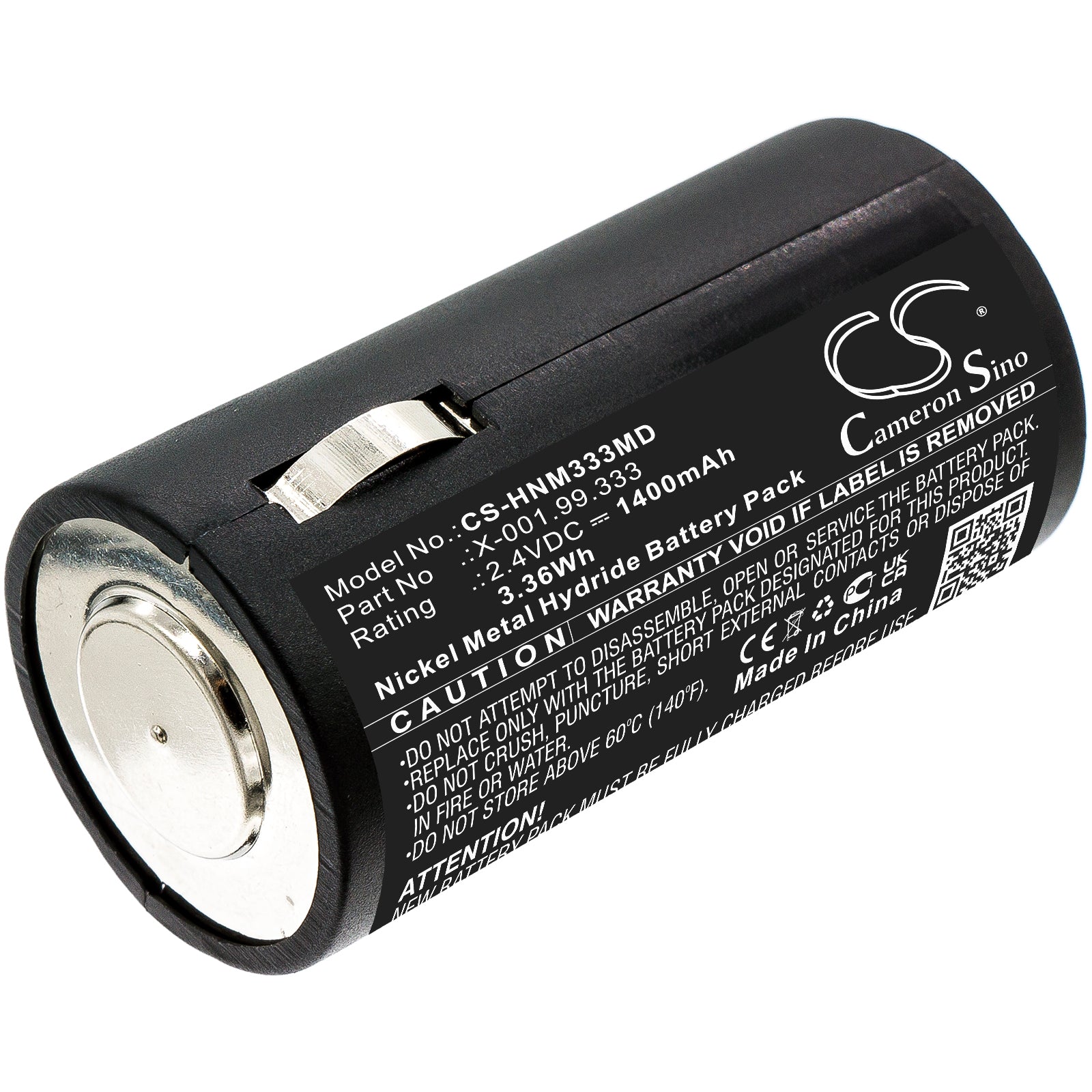 2.4V 1400mAh Ni-MH Battery for Heine Old S2Z Handles & Medical Devices, 3.36Wh Power
