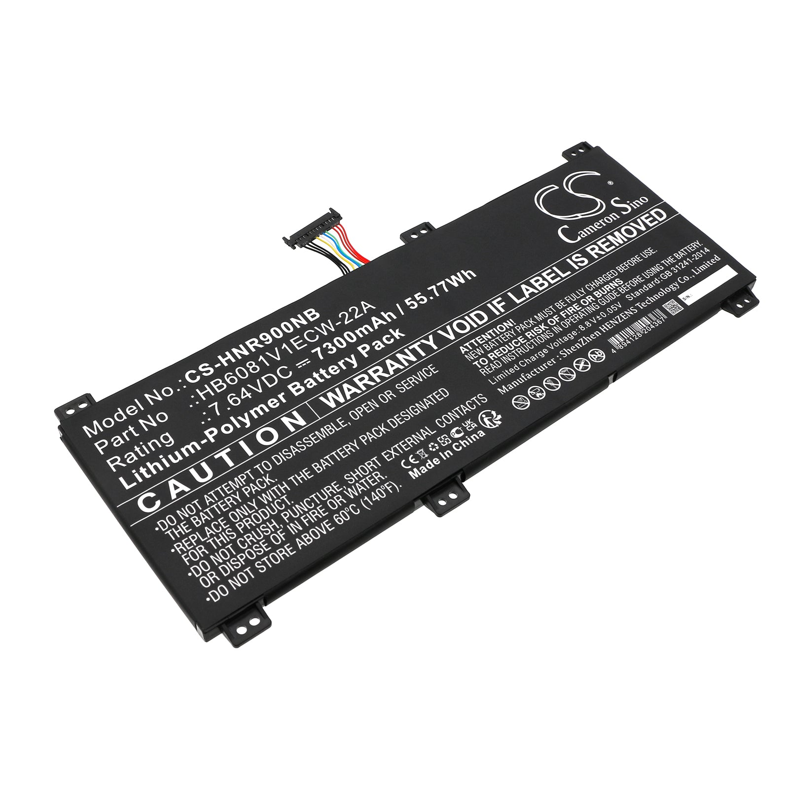 7300mAh Laptop Battery for Honor MagicBook Pro 4600H & HLYL-WFQ9, iNotebook - 55.77Wh, 7.64V Li-Polymer - Replacement Power
