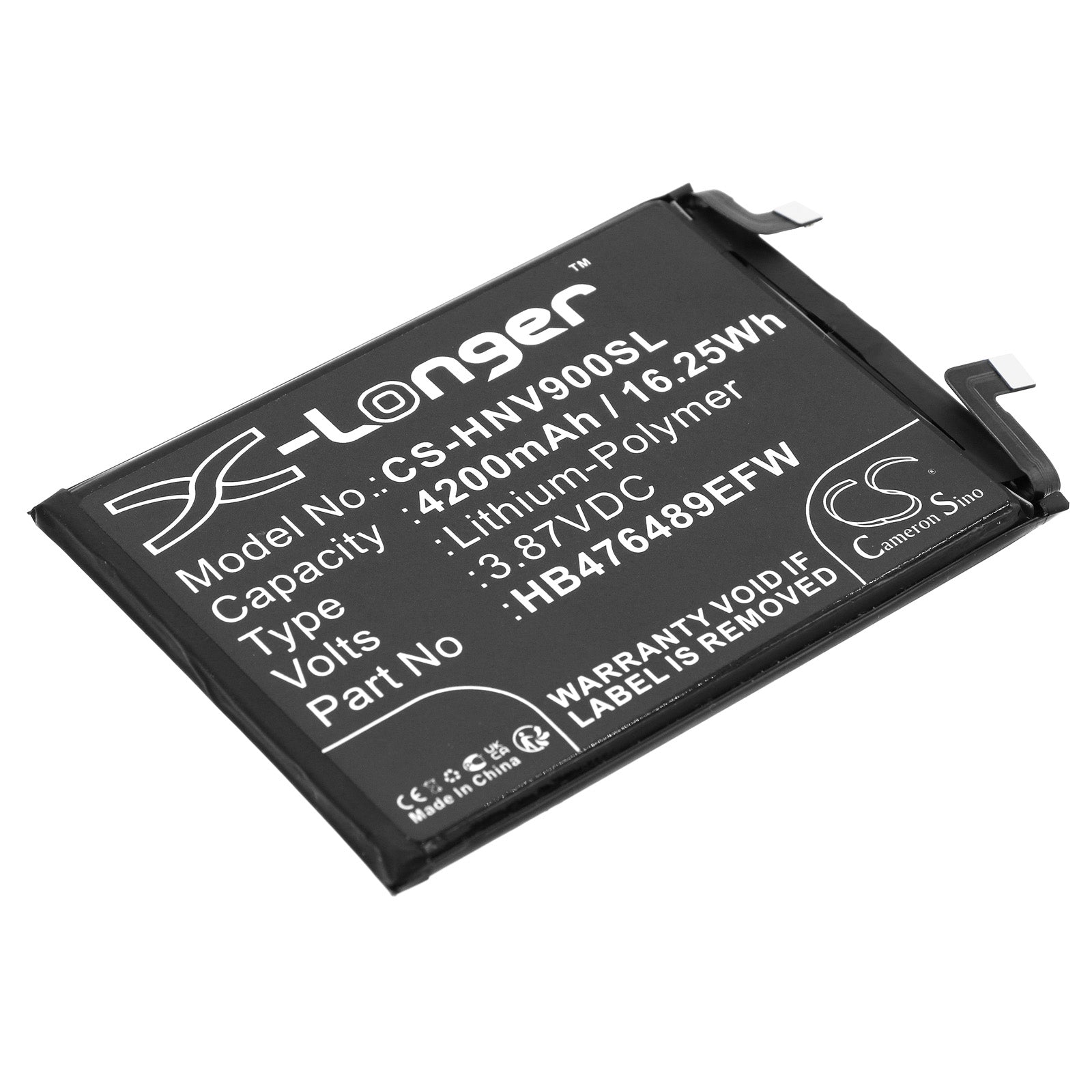 4200mAh Replacement Battery for Honor Nova 9, 50, 60 SE - HB476489EFW - 3.87V 16.25Wh Li-Polymer