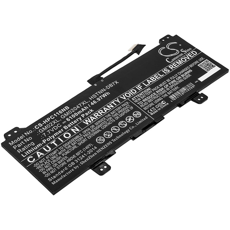 6100mAh Battery for HP Chromebook 11 G7 EE G6 X360 11 G1 14 G5 - GM02XL, 7.7V 46.97Wh - Laptop Replacement Battery
