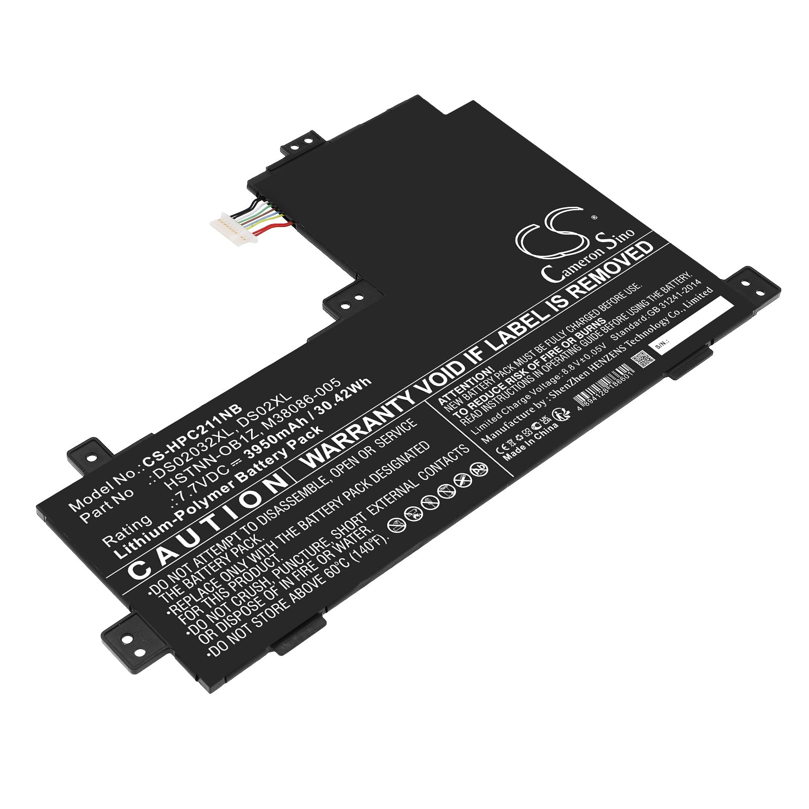 3950mAh Battery for HP Chromebook X2 11-DA Laptops: 7.7V, 30.42Wh, Li-Polymer Replacement for Chromebook Repair
