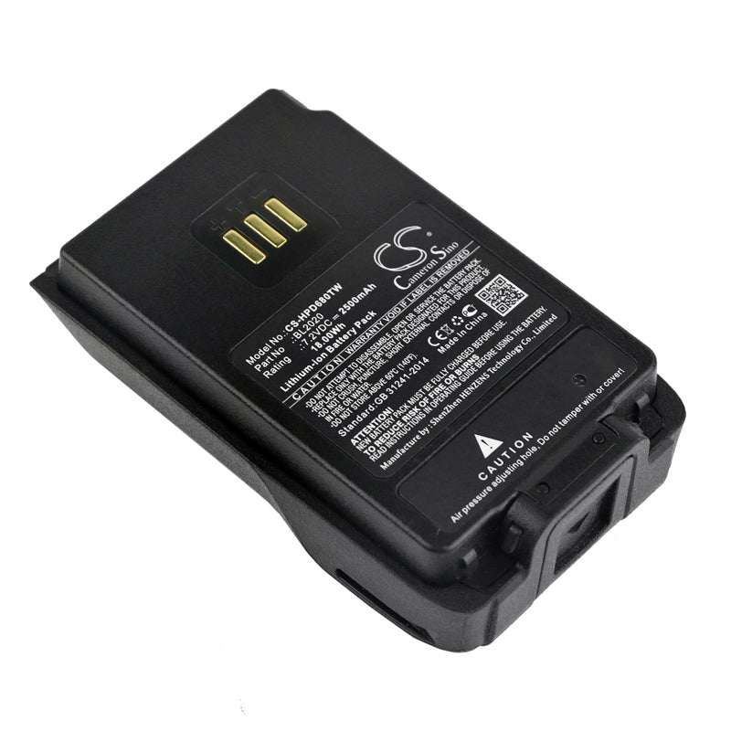 7.2V 2500mAh Li-ion Replacement Battery for Hytera PD600, PD660, PD680, PD500 & PD560 Two-Way Radios (18Wh)
