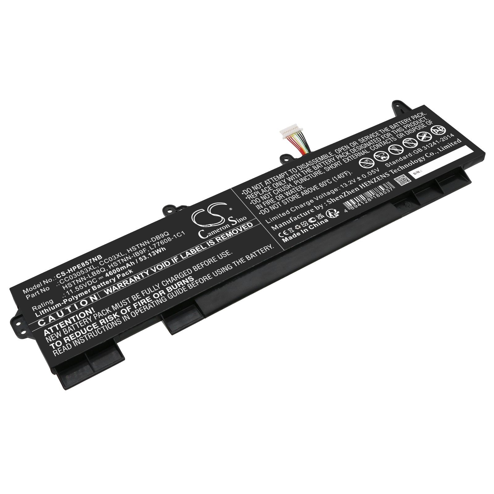 HP ZBook Firefly 15 G7/G8 Battery - 53.13Wh 4600mAh 11.55V Li-Polymer Replacement for EliteBook 850/855 G7/G8
