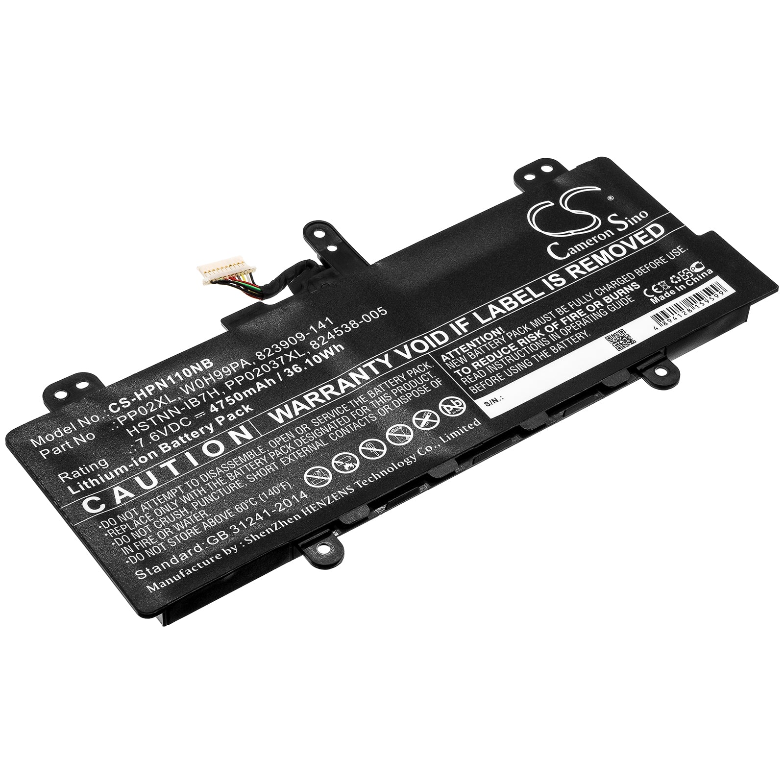 HP Pavilion 11-S001TU, 11-S003TU Notebook Battery - 7.6V 36.1Wh 4750mAh Li-ion Replacement Power
