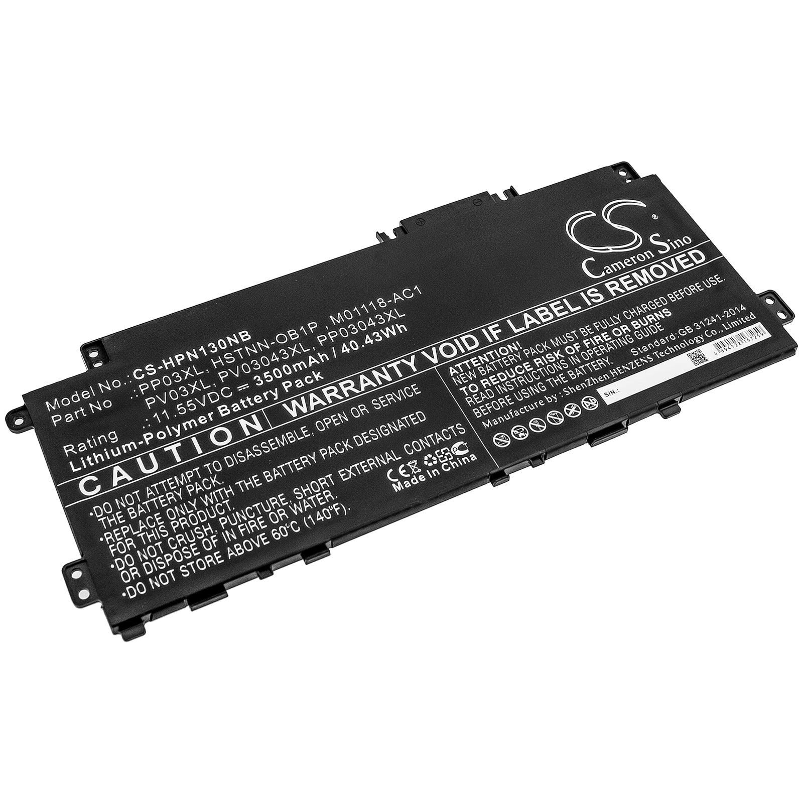 HP Pavilion 13-bb & 14-dv Laptop Battery - 3500mAh, 11.55V, 40.43Wh - Replacement Battery for PP03XL, HSTNN-OB1P
