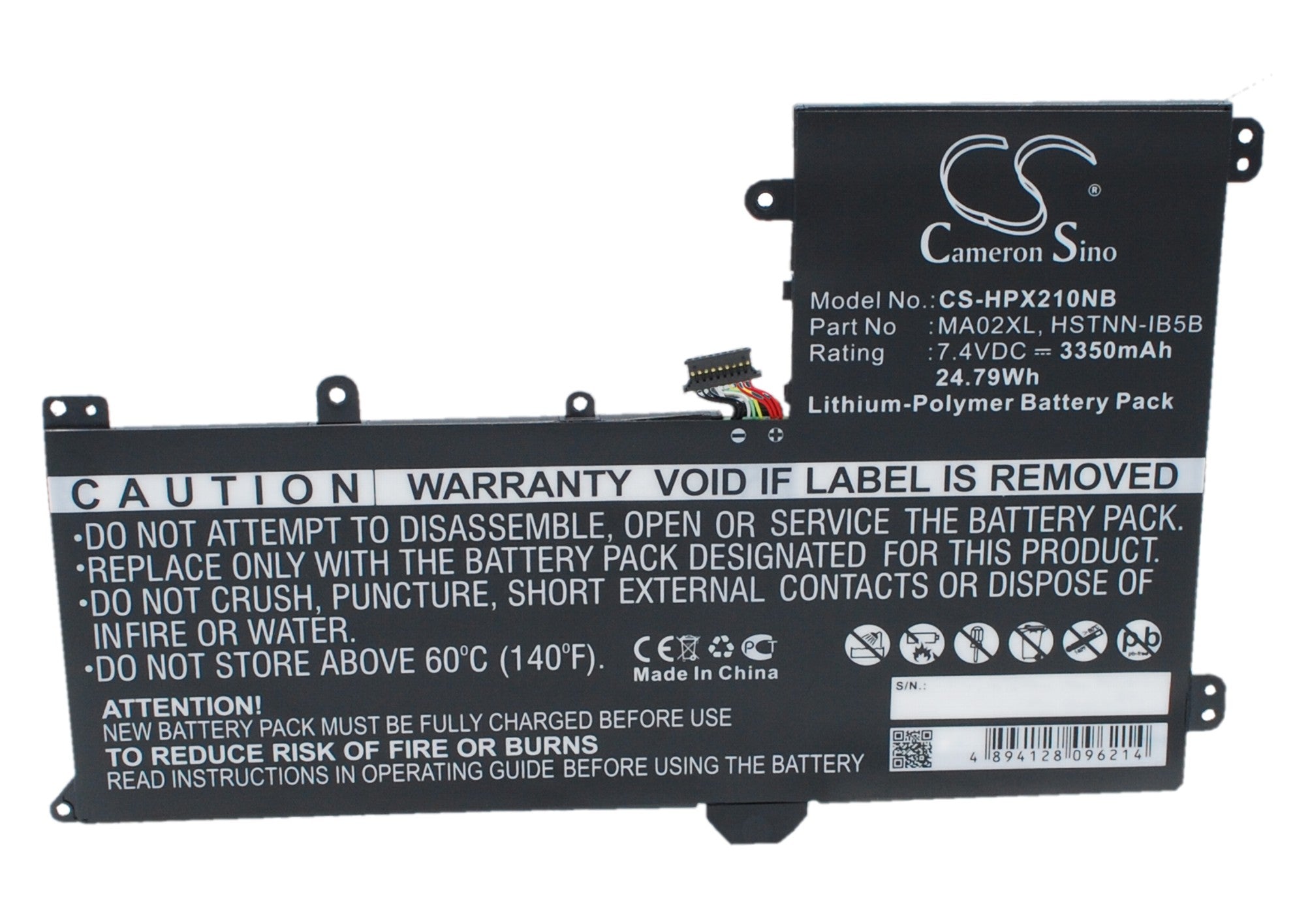 HP SlateBook 10/X2 Series Laptop Battery - 7.4V 3350mAh - MA02XL, TPN-Q127 Replacement - Tablet Application
