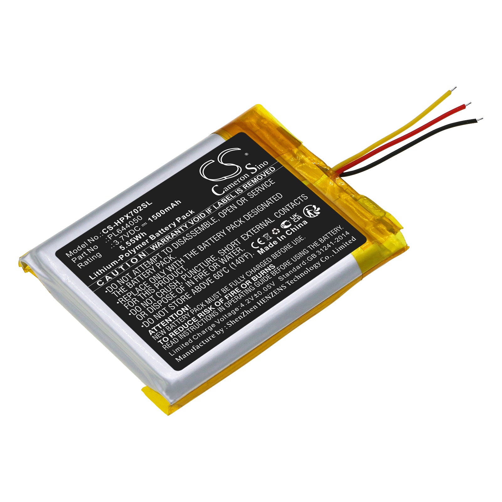 1500mAh Replacement Battery for HyperX Cloud Flight/Alpha/S/II Wireless Gaming Headsets - 3.7V Li-Polymer