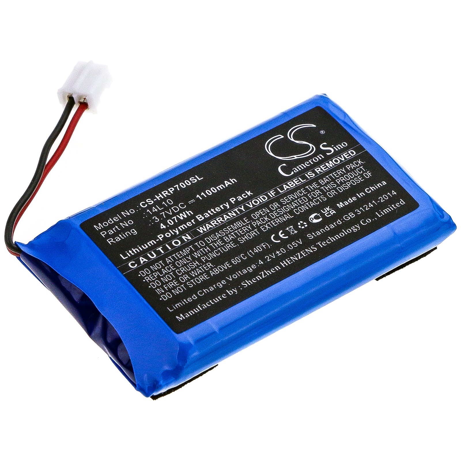 1100mAh Replacement Battery for Hairmax Prima 7, Prima 9, PR7-V01 Lasers, 3.7V 4.07Wh
