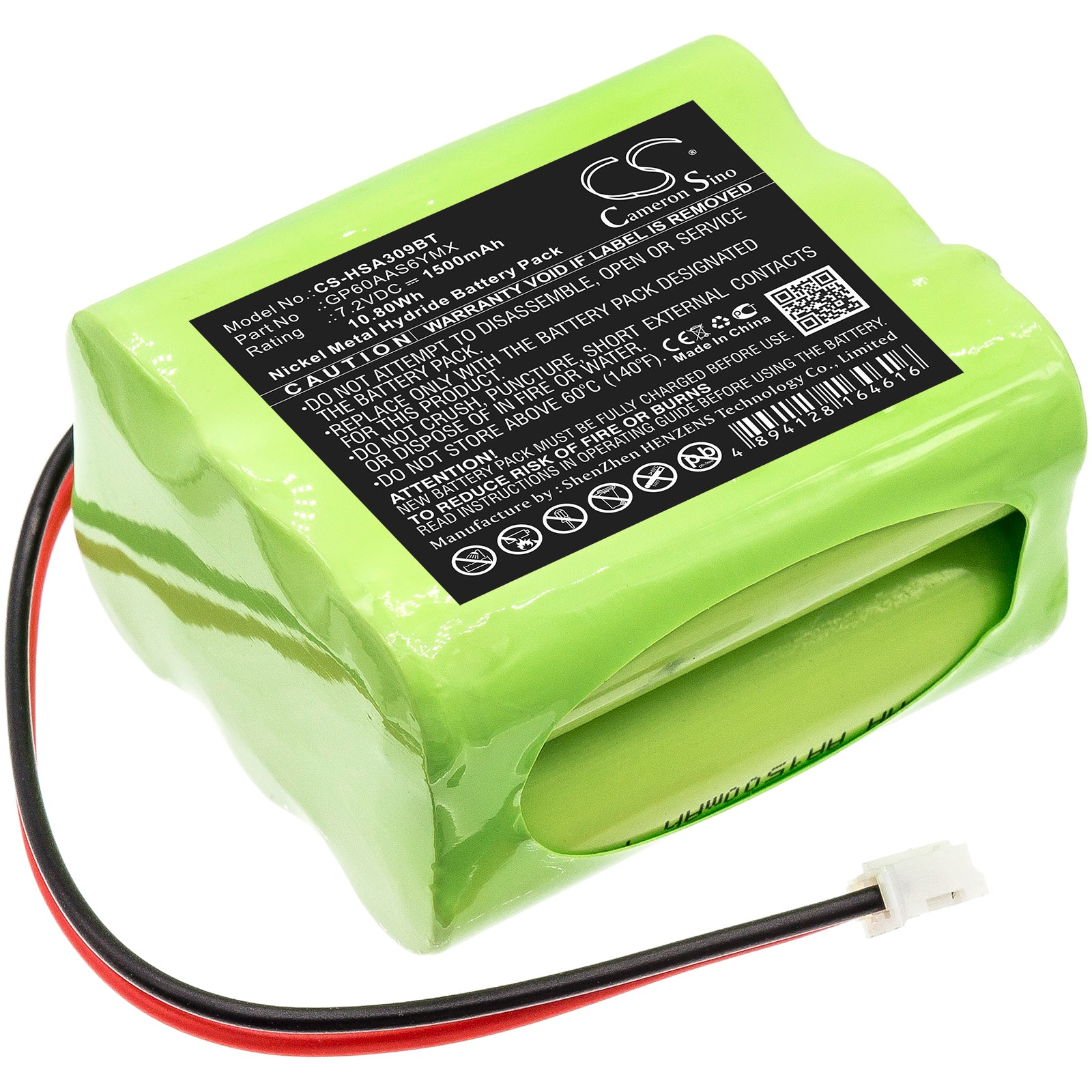 7.2V 1500mAh Ni-MH Replacement Battery for Yale HSA3095 Home Alarm System, Panel Upgrade
