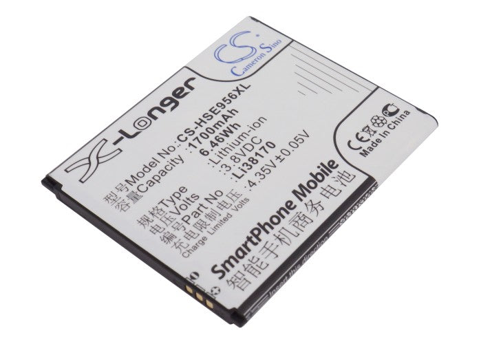 1700mAh Replacement Battery for Hisense E956Q, U958, HS-EG958, T958, E958q Smartphones - LI38170, 3.8V Li-ion
