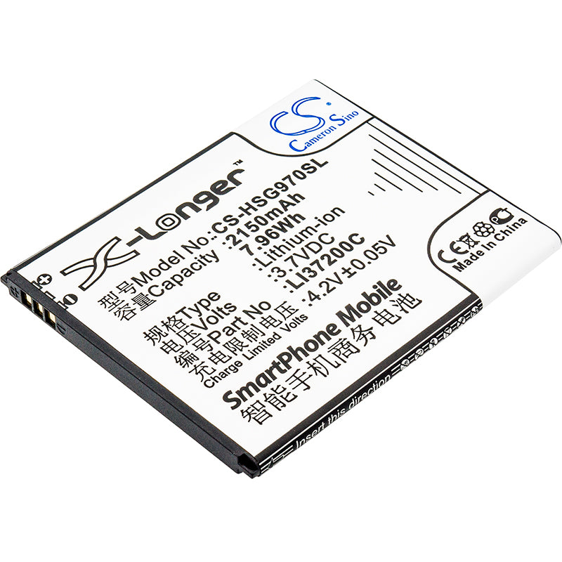 2150mAh 3.7V Li-ion Replacement Battery for Hisense HS-U970, HS-U966, HS-T970 & HS-E968 Smartphones
