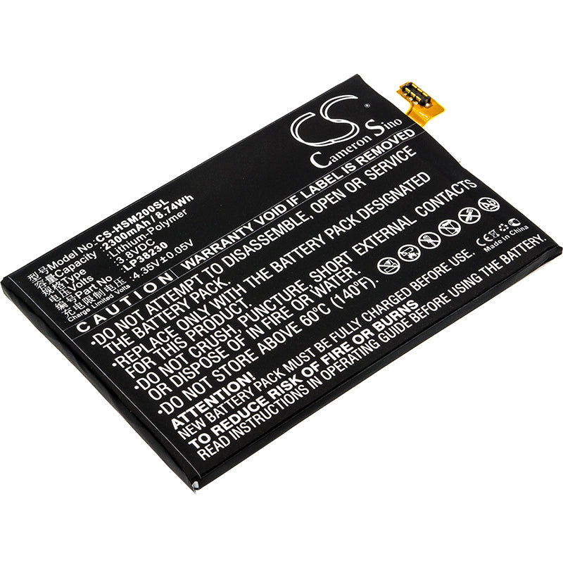 2300mAh Replacement Battery for Hisense D2-M Smartphone - LP38230, 3.8V Li-Polymer
