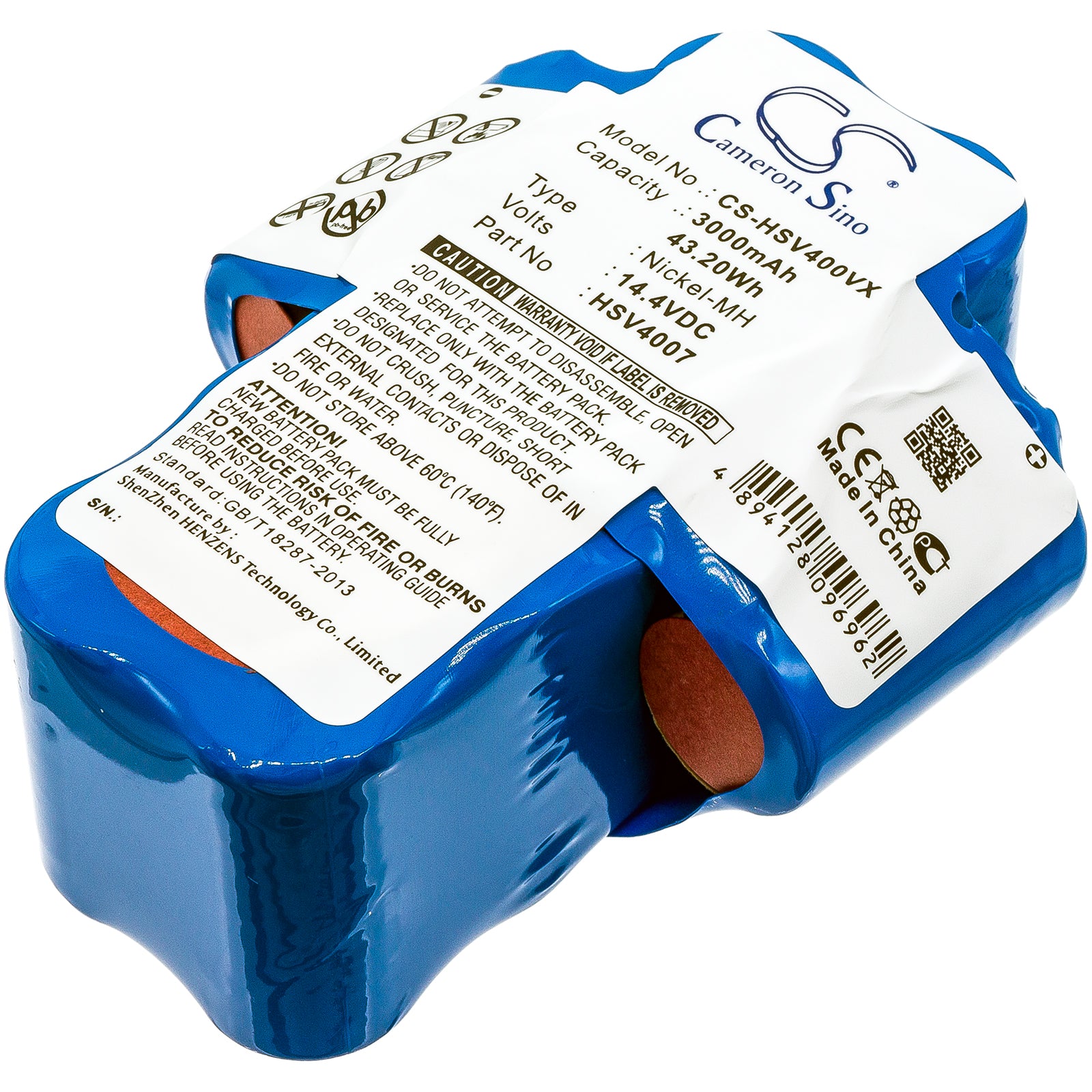 14.4V 3000mAh Ni-MH Replacement Battery for Hoover HSV40 & HSV4007 Cordless Vacuum - High Capacity
