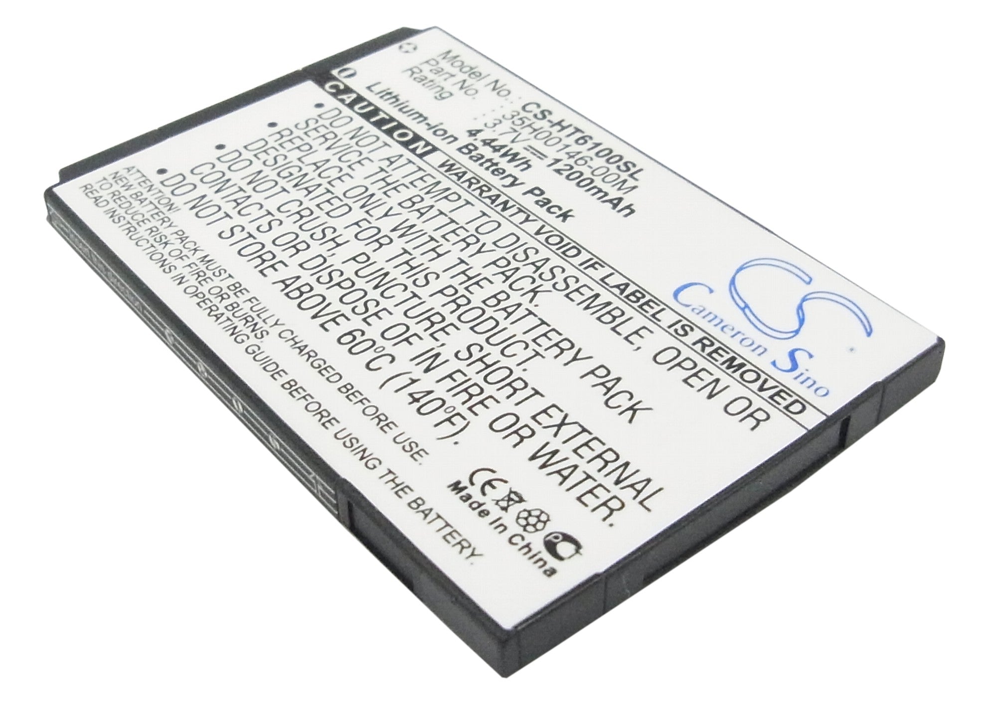 1200mAh 3.7V Li-ion Replacement Battery for HTC EVO Shift 4G, Knight, Speedy PG06100 Smartphone
