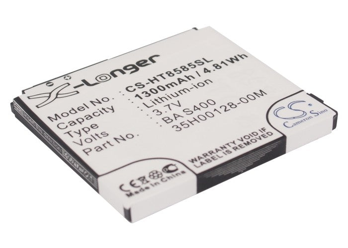 HTC HD2 Battery Replacement: 1300mAh 3.7V 4.81Wh - T8585 Leo, T9193, Dopod T8588 Smartphone
