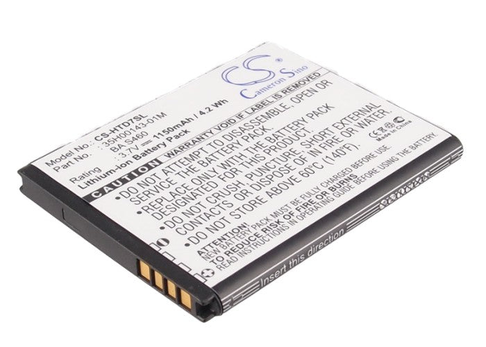 1150mAh 3.7V Li-ion Replacement Battery for AT&T HD7s T9295, HTC Wildfire S & Explorer A510e - Phone Power Solution
