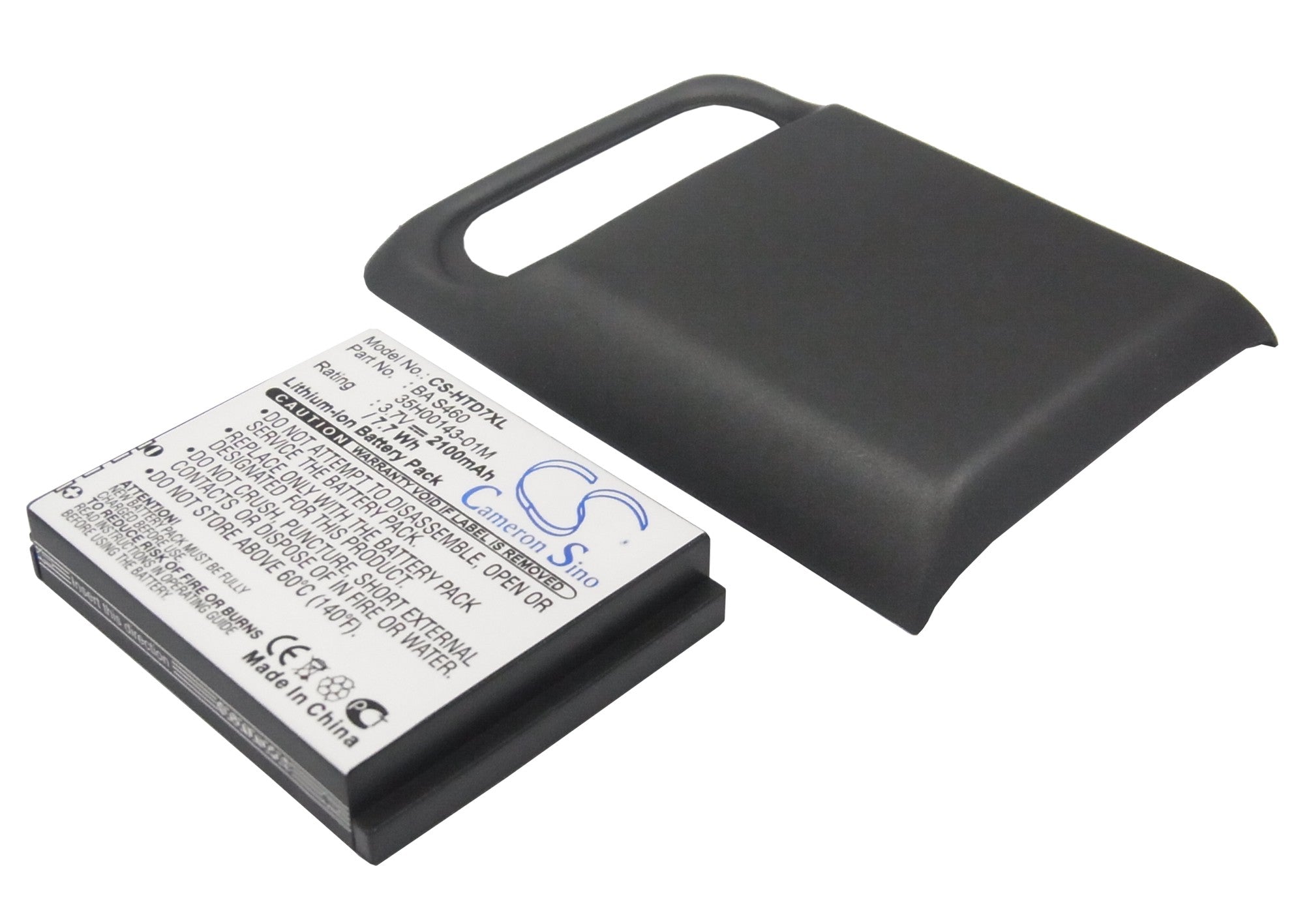 2100mAh Replacement Battery for HTC HD7 T9292 PD29110 Smartphone - 3.7V Li-ion - Extended Life, Power Solution 
