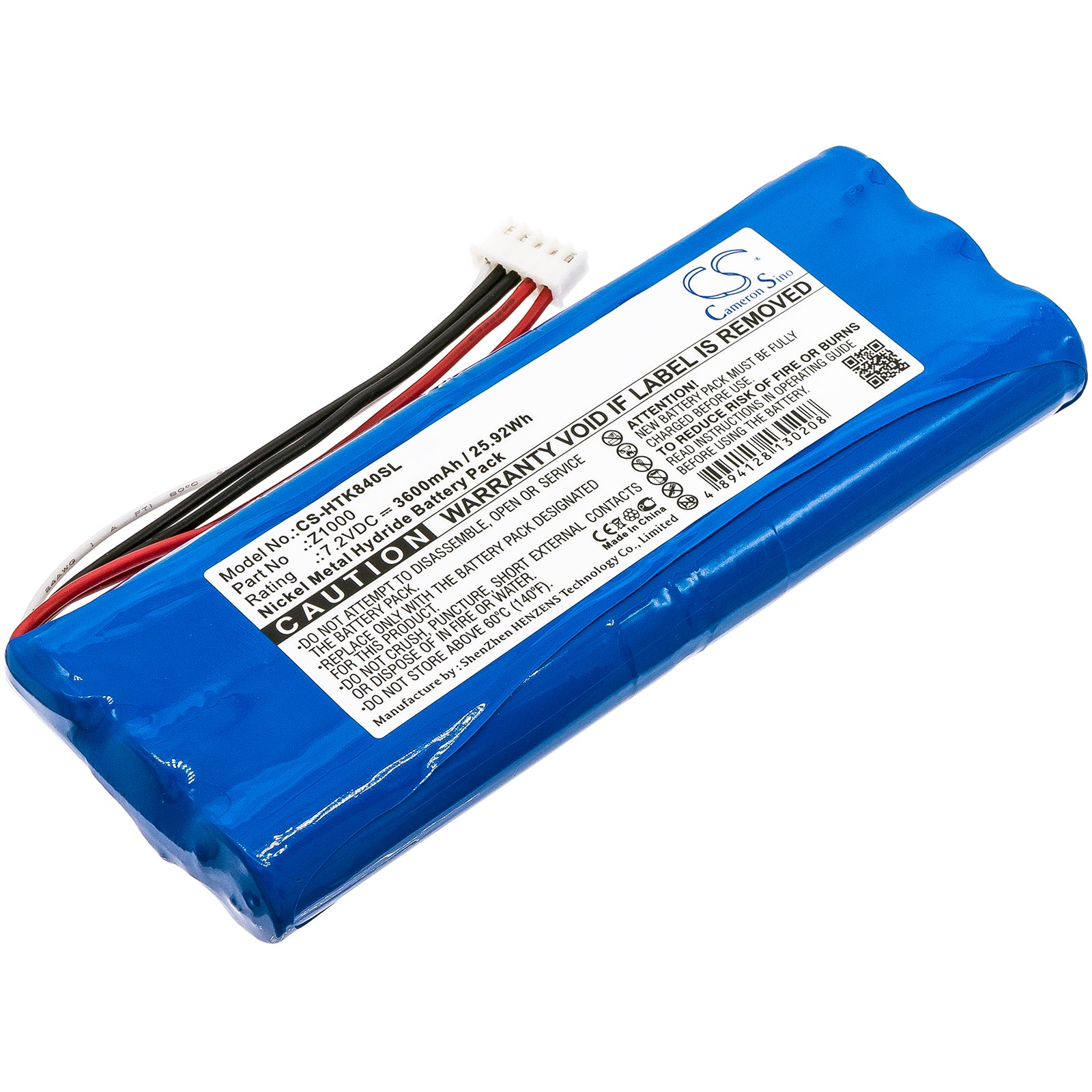 7.2V 3600mAh Ni-MH Battery Pack for Hioki LR8400 Data Logger, MR8880-20 & Z1000 Analyzer
