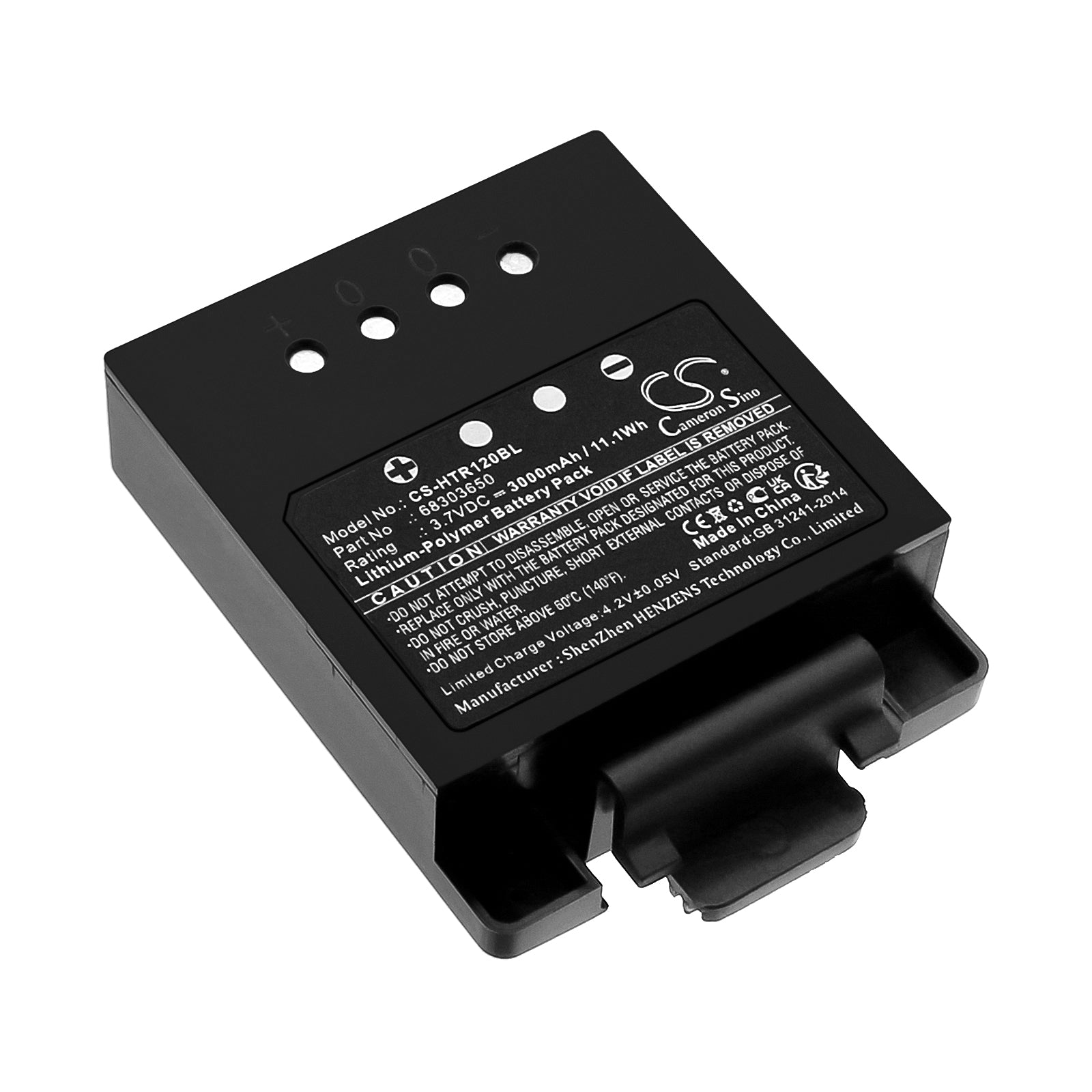 Hetronic ERGO-120 Crane Remote Replacement Battery, 3.7V 3000mAh, Li-Polymer, Size 73x54.5x17.3mm
