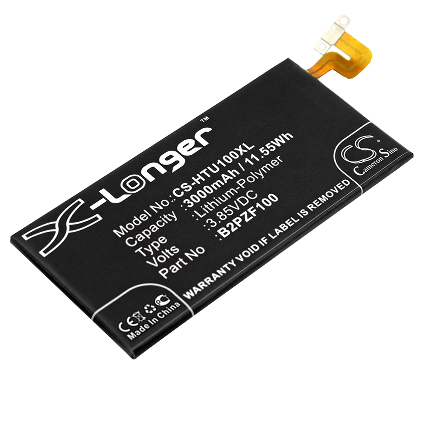 3000mAh Replacement Battery for HTC U Ultra/Ocean Note (B2PZF100) - 3.85V Li-Polymer Battery
