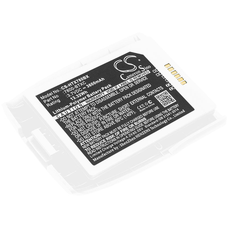 3600mAh Replacement Battery for Honeywell Dolphin 7800 Barcode Scanner, 3.7V Li-Polymer, Extended Capacity

