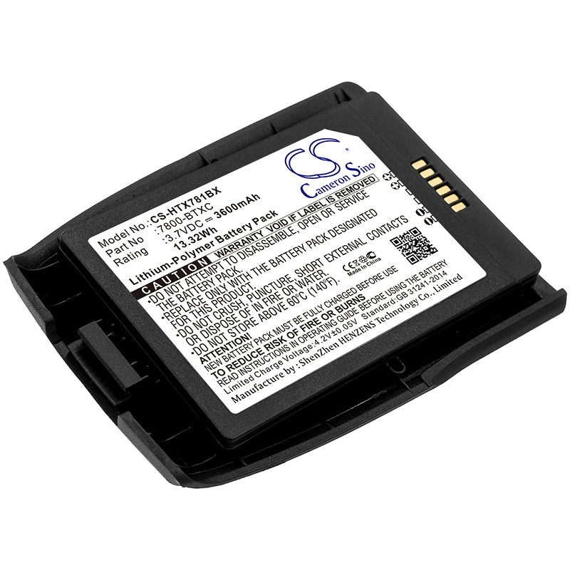 3600mAh Replacement Battery for Honeywell Dolphin 7800 Barcode Scanner - 3.7V Li-Polymer 13.32Wh
