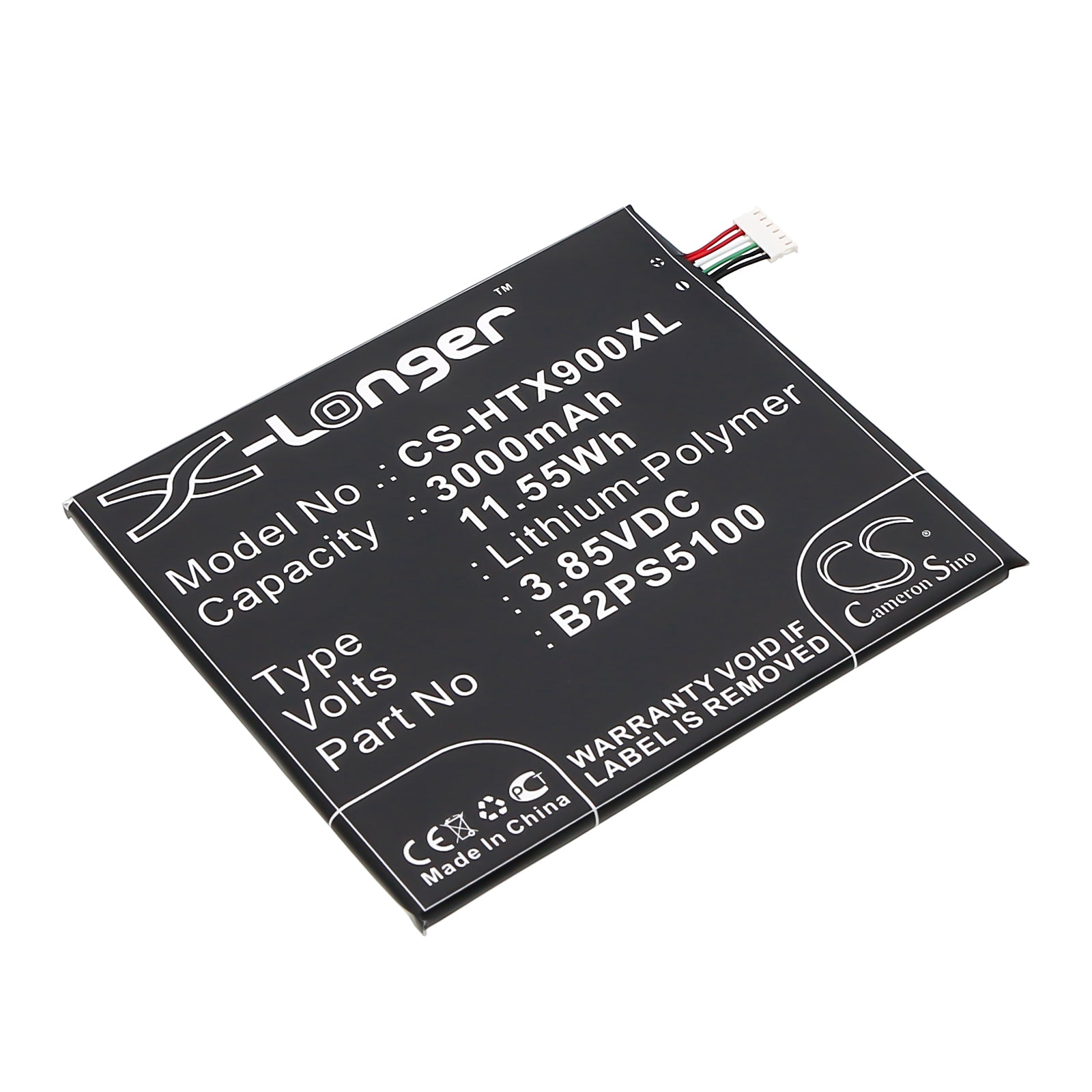 3000mAh Replacement Battery for HTC One X9, Desire 10 Pro - B2PS5100 - 3.85V Li-Polymer
