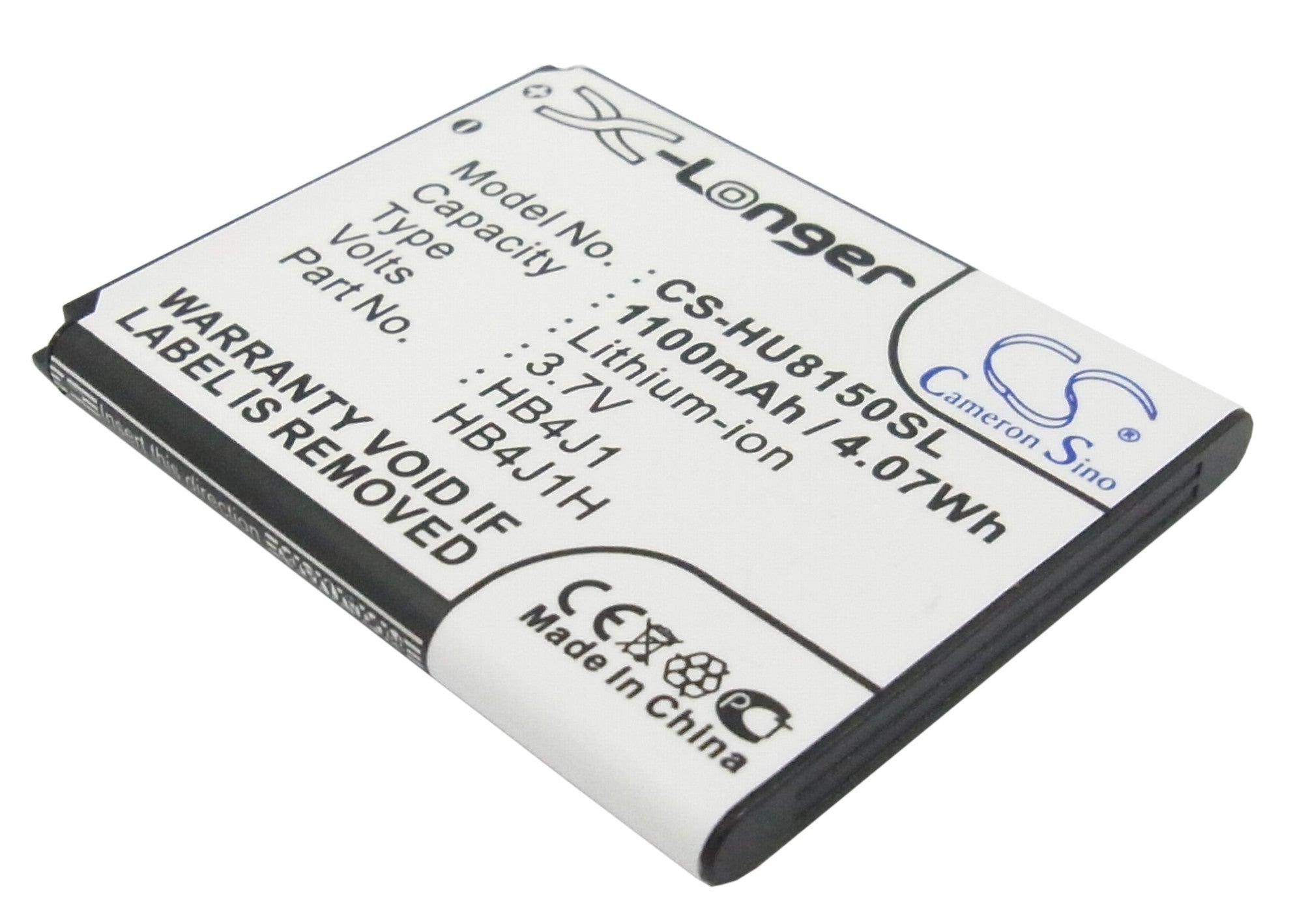 1100mAh Replacement Battery for Huawei IDEOS X5, Vodafone 858 Smart, T-Mobile Rapport (HB4J1, 3.7V Li-ion) - Phone Battery

