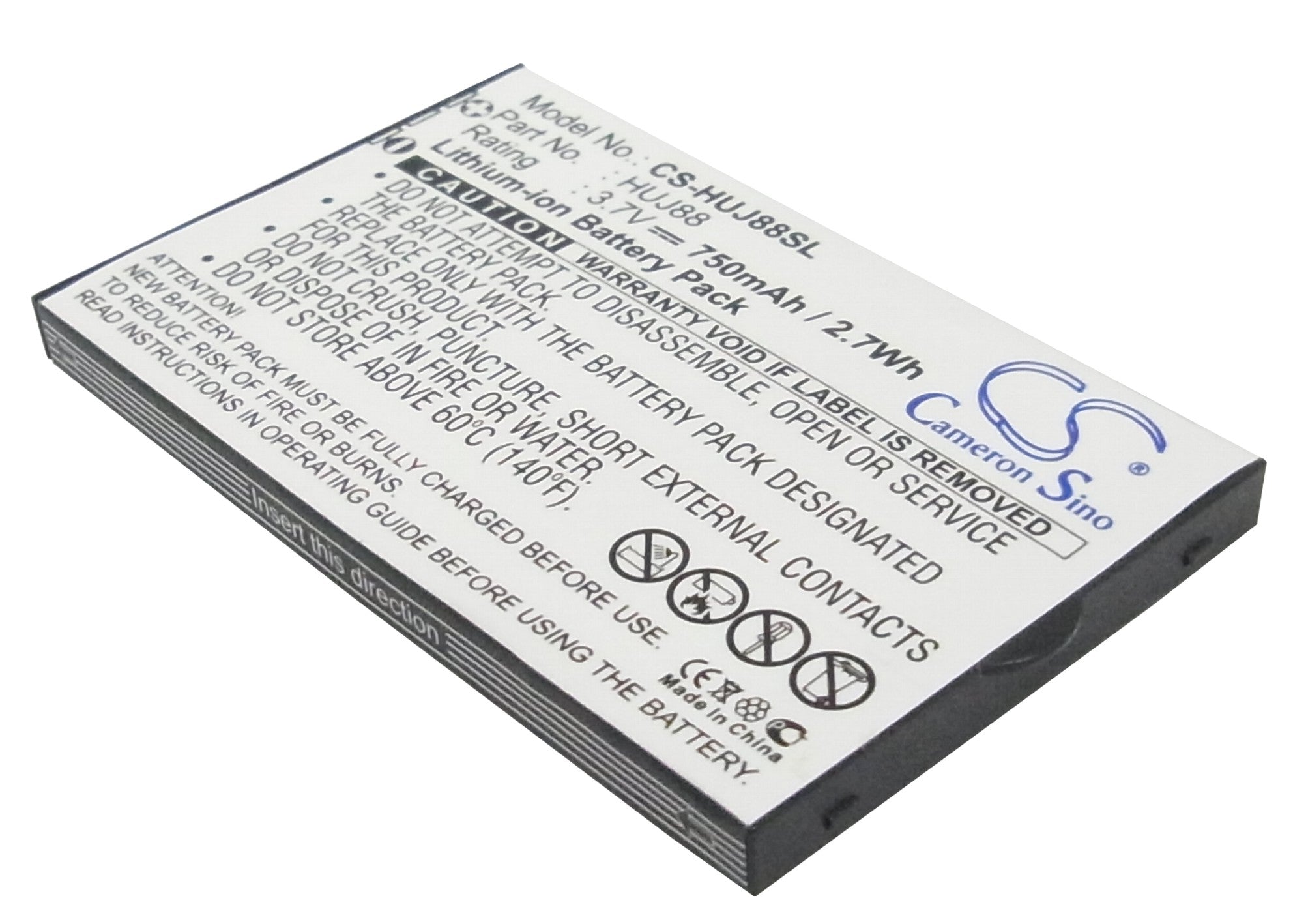 750mAh Replacement Battery for Huawei EZ Cricket J88 & J88B Smartphone - 3.7V Li-ion Cell
