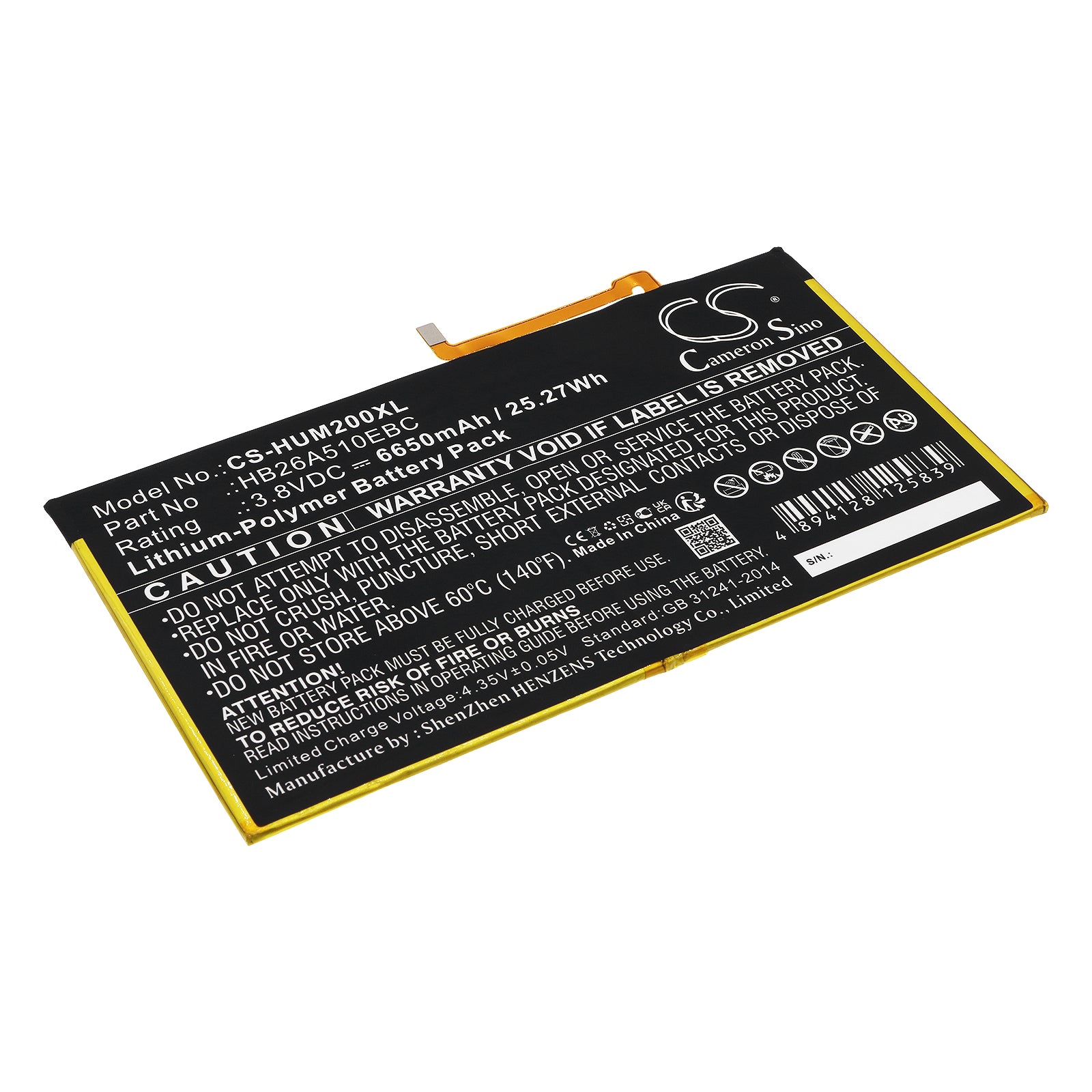 Huawei MediaPad M2 10.1/T2 10.0 Pro Battery - 6650mAh Premium Tablet Replacement (3.8V, 25.27Wh)
